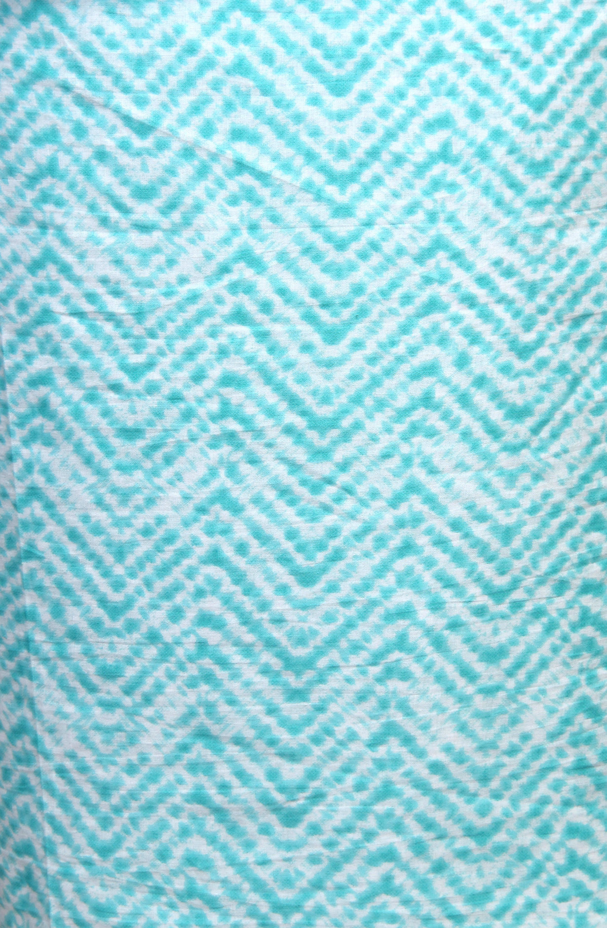 Turquoise Cotton Printed Salwar Suit with Chiffon Dupatta - 693-MSC22419