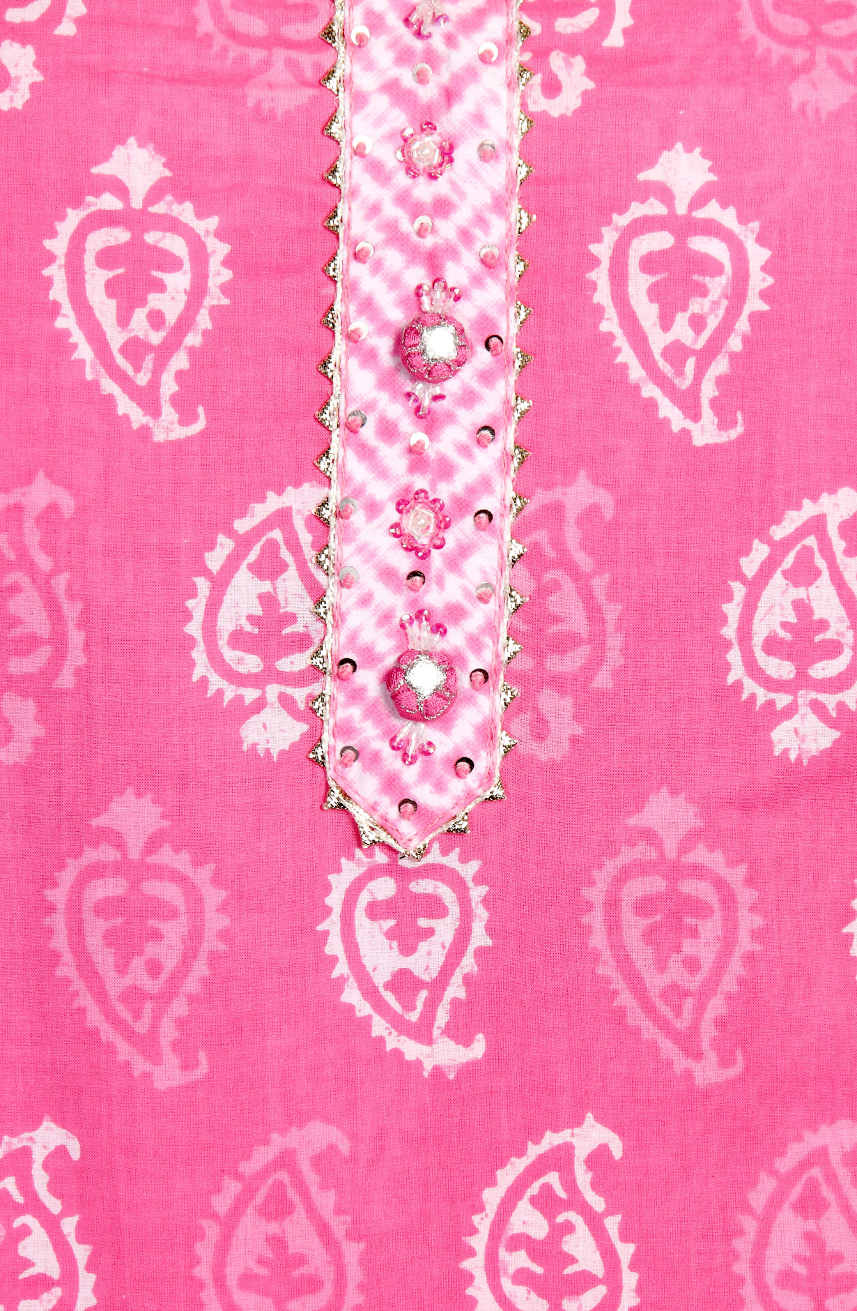 Pink Cotton Printed Salwar Suit with Chiffon Dupatta - 693-MSC22419A