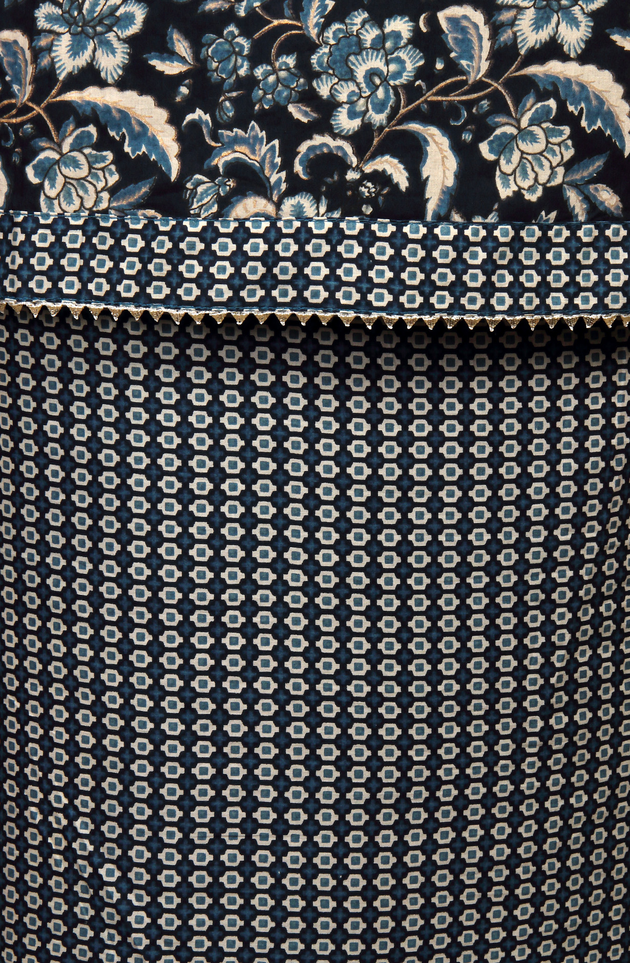 Blue Cotton Printed Salwar Suit with Dupatta - 693-MSC22485