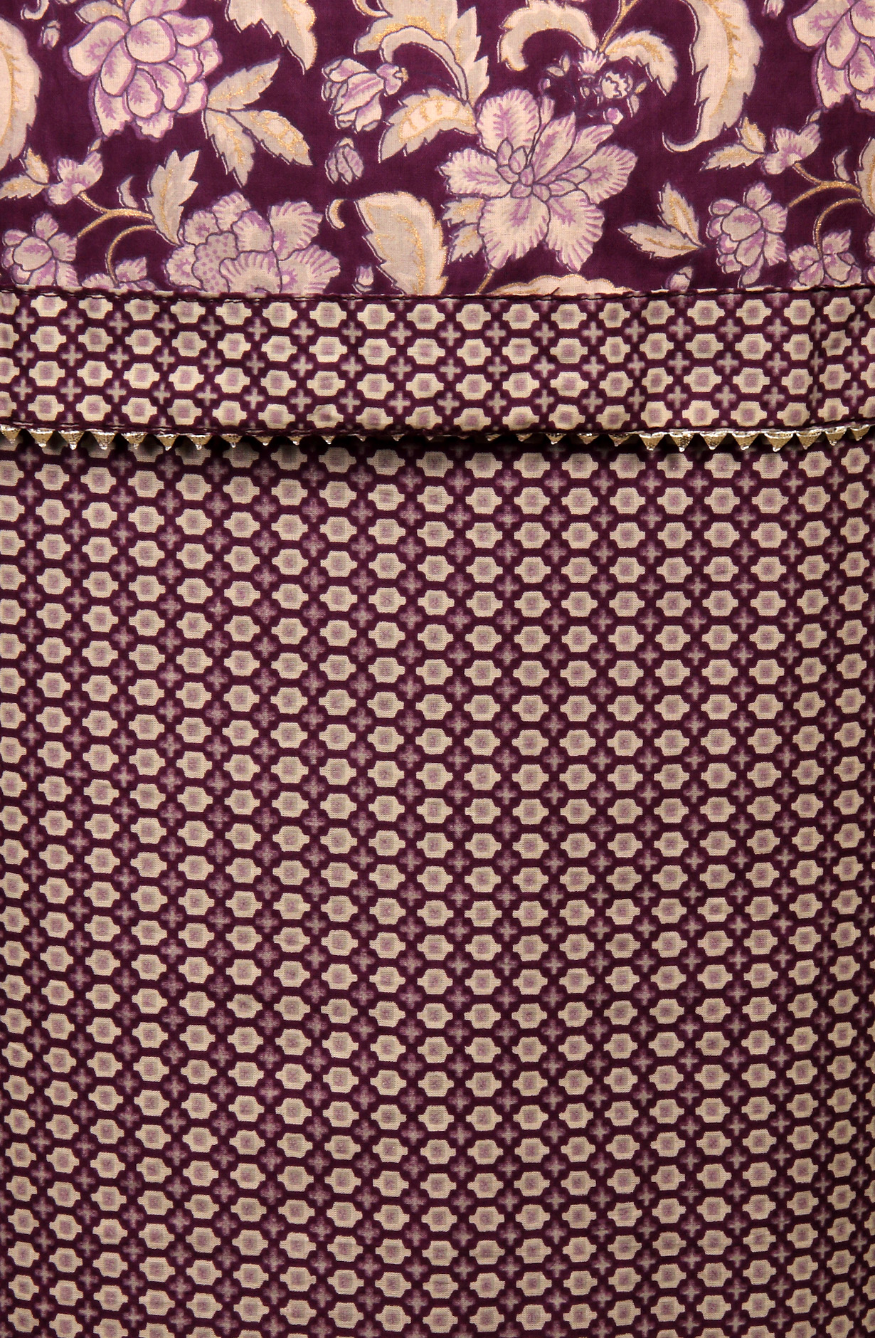 Purple Cotton Printed Salwar Suit with Dupatta - 693-MSC22485A