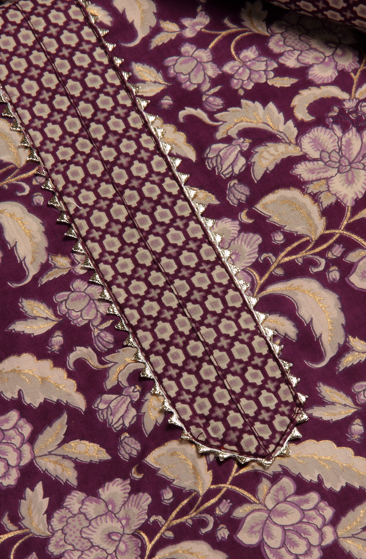 Purple Cotton Printed Salwar Suit with Dupatta - 693-MSC22485A