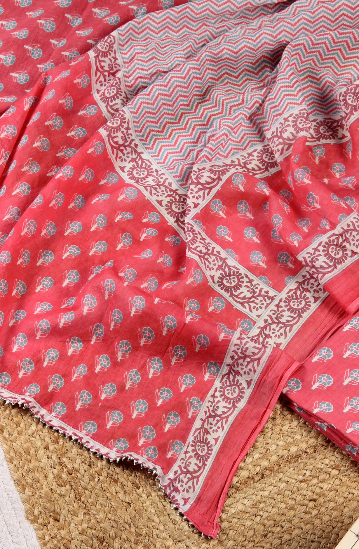 Pink Cotton Printed Unstitched Salwar Dress Material - 693-MSC22515