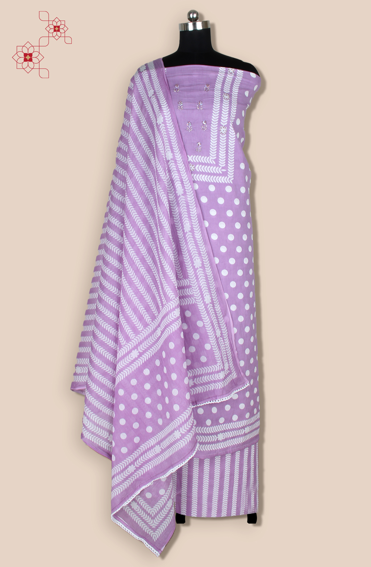 Purple Cotton Unstitched Printed Salwar Dress Material - 693-MSC22861