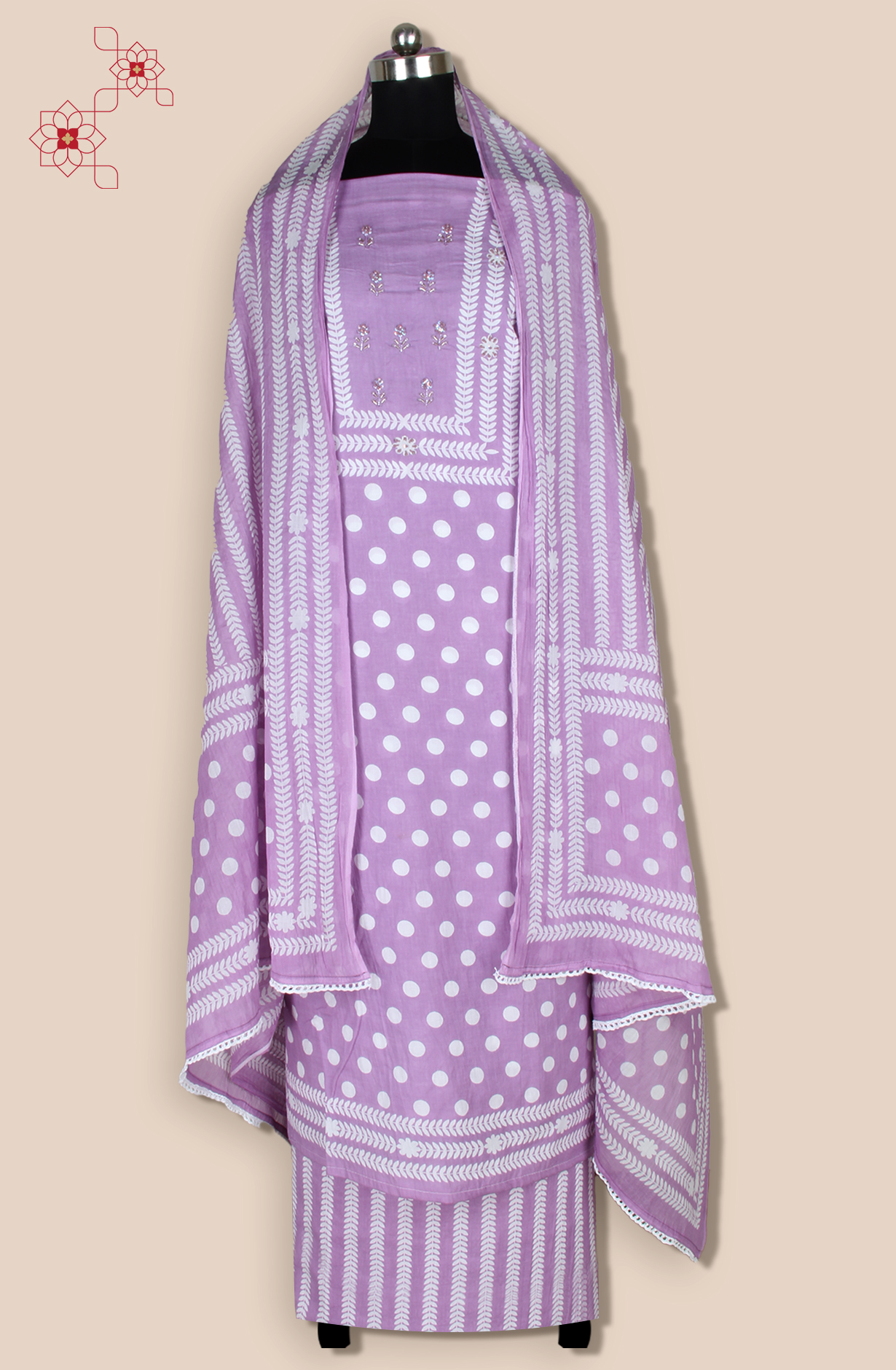 Purple Cotton Unstitched Printed Salwar Dress Material - 693-MSC22861