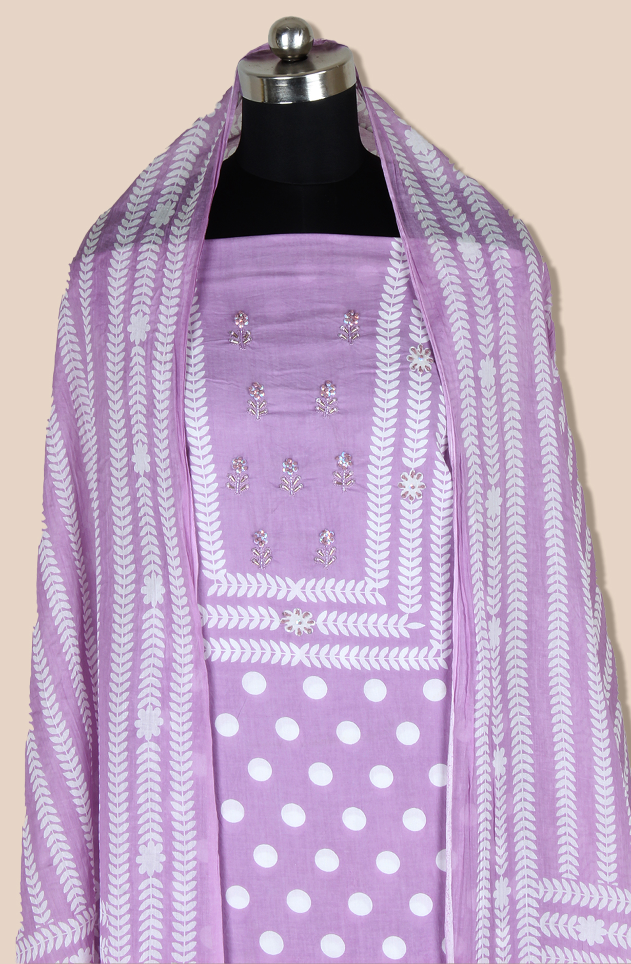 Purple Cotton Unstitched Printed Salwar Dress Material - 693-MSC22861