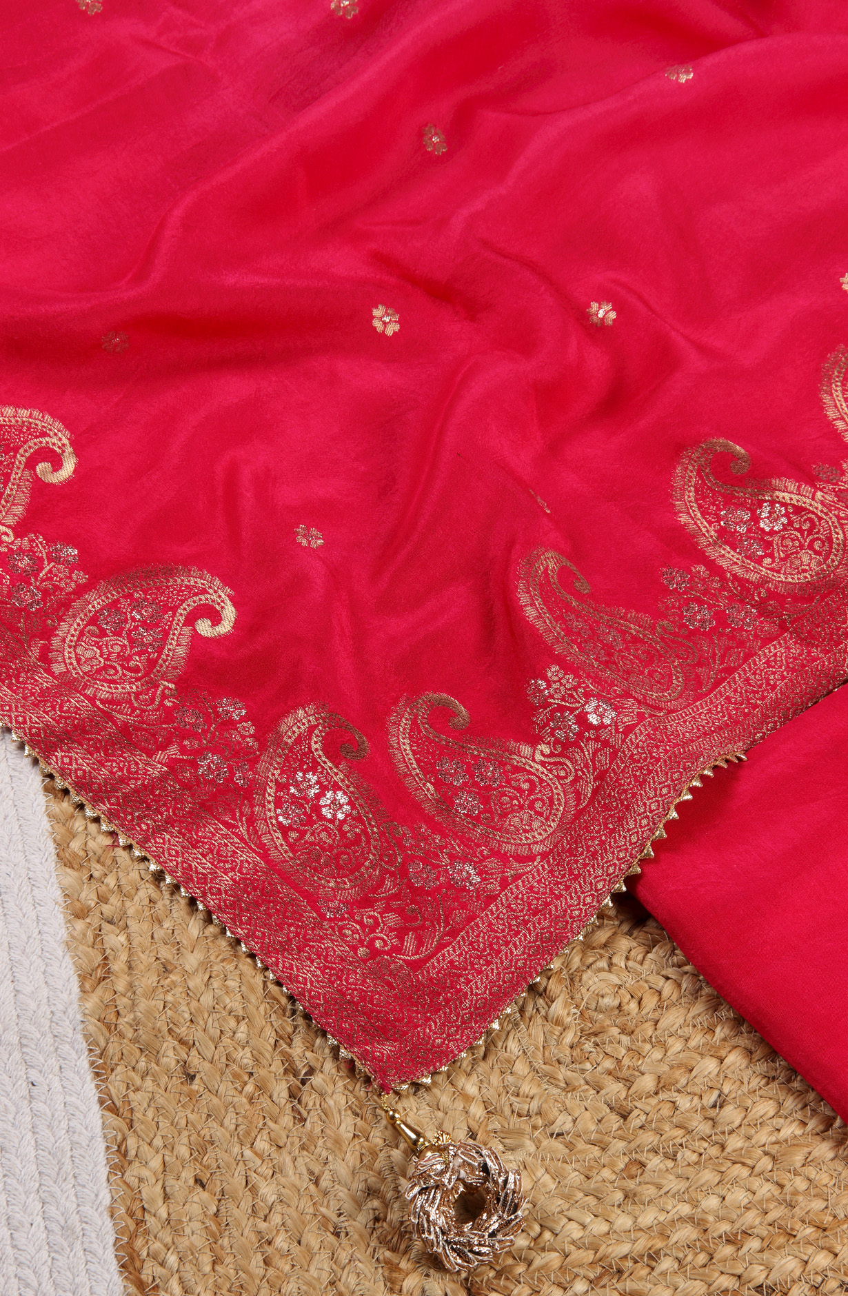 Rani Pink Beautiful Silk Salwar Suit with Banarasi Dupatta - 693-PFJ4082-1A