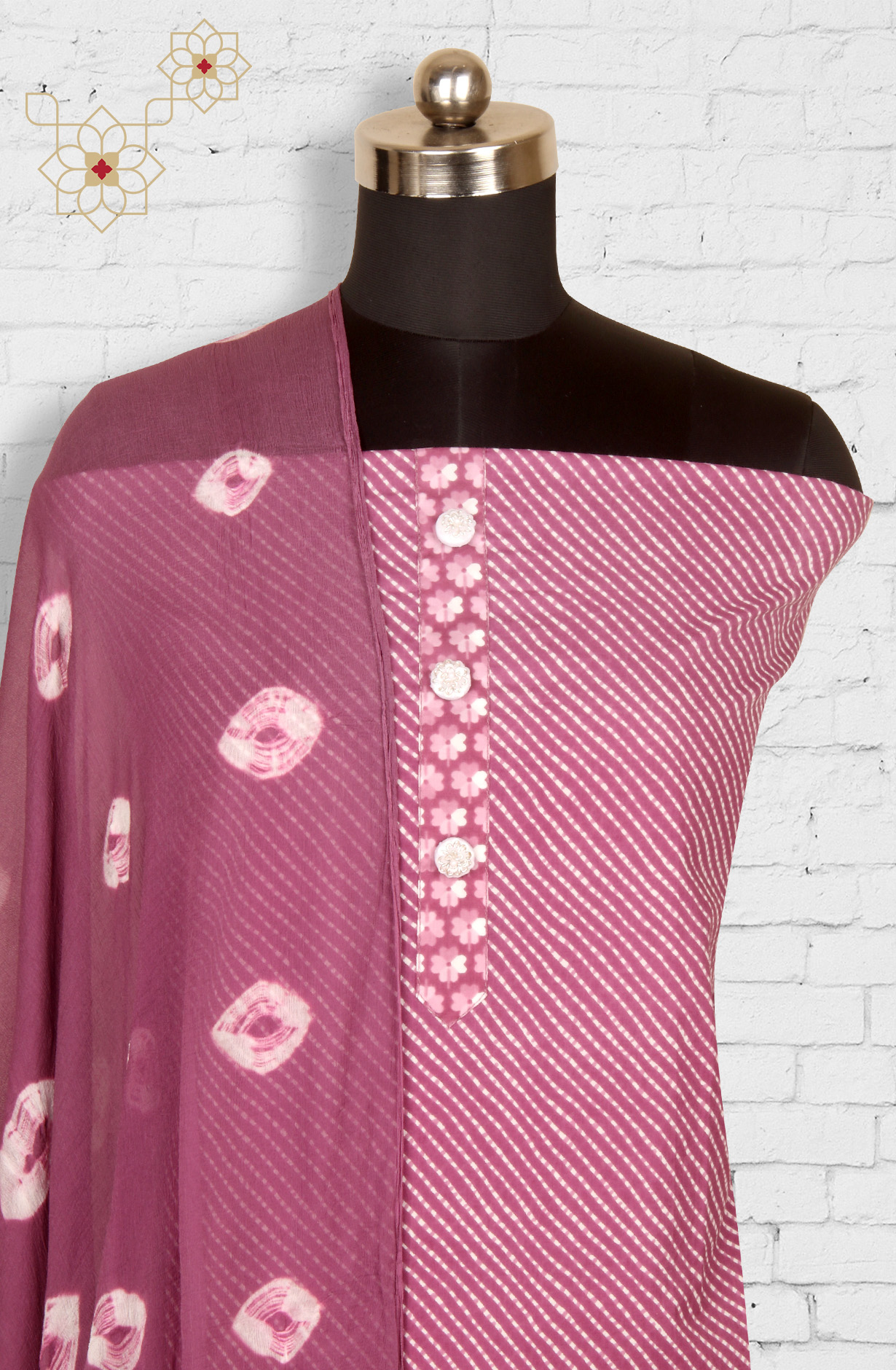 Purple Cotton Printed Unstitched Salwar Suit with Chiffon Dupatta - 693-PFJ4498