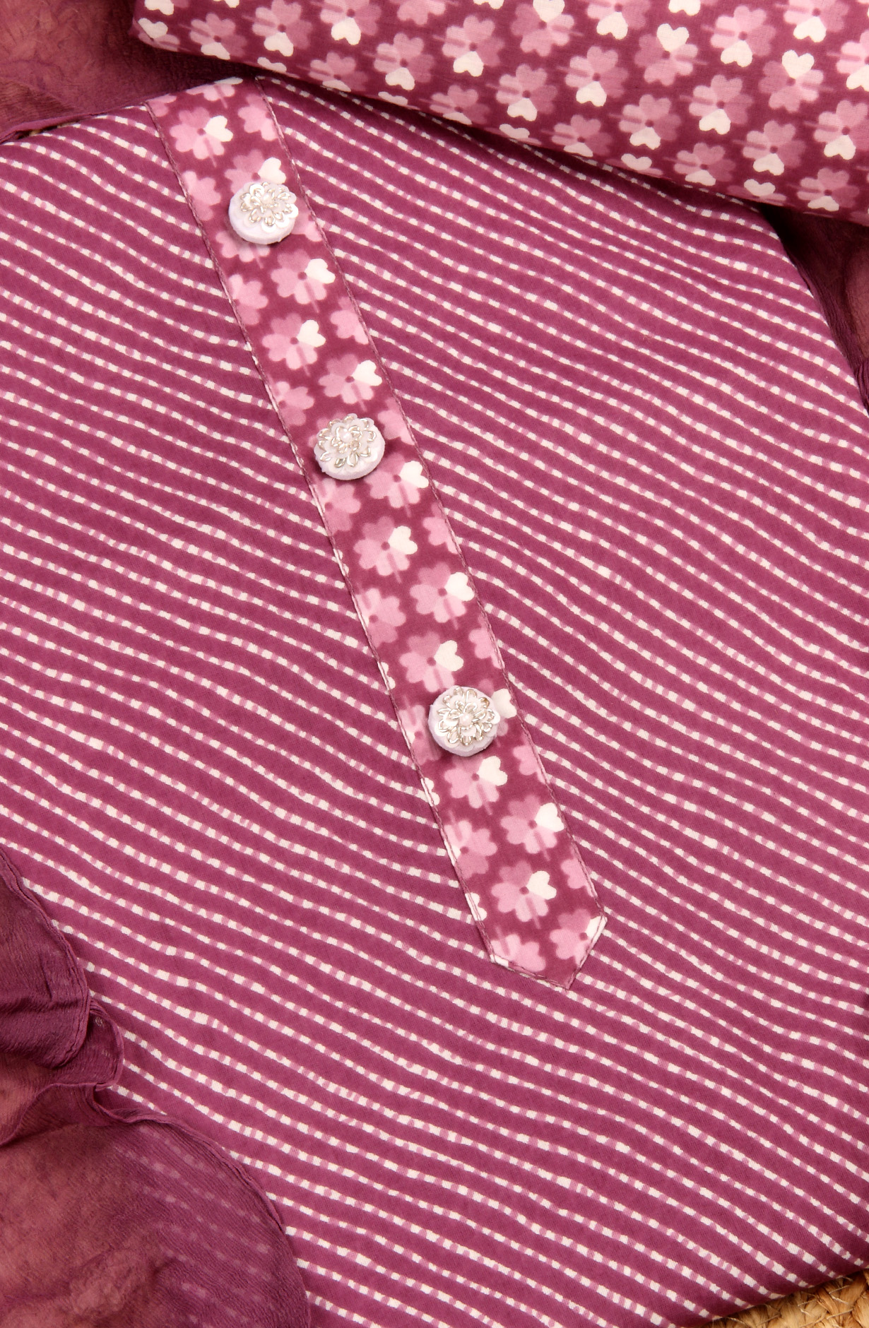 Purple Cotton Printed Unstitched Salwar Suit with Chiffon Dupatta - 693-PFJ4498