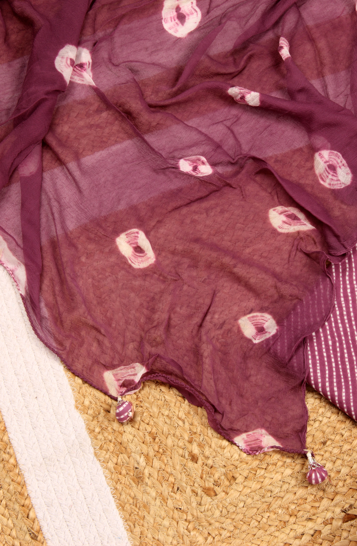 Purple Cotton Printed Unstitched Salwar Suit with Chiffon Dupatta - 693-PFJ4498