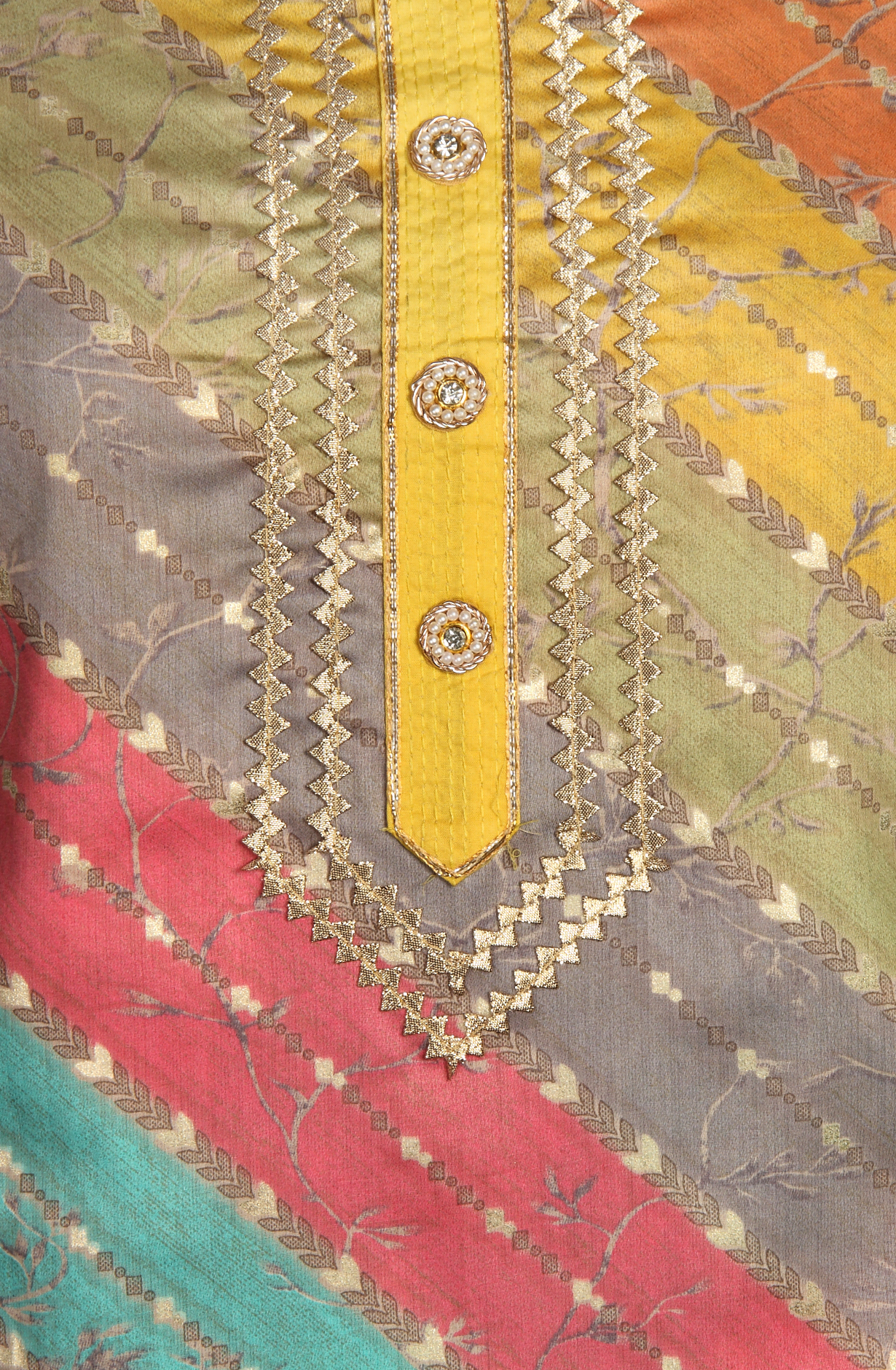 Multi-coloured Modal Salwar Suit with Organza Dupatta - 693-PP506