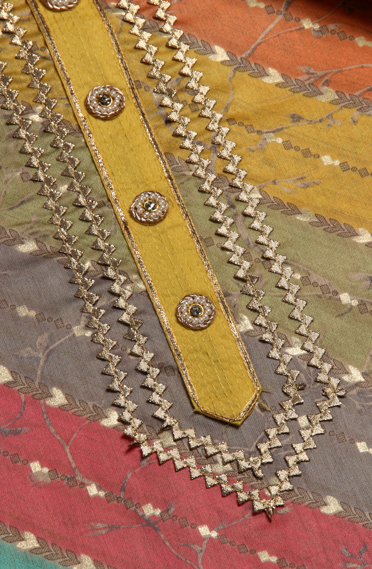 Multi-coloured Modal Salwar Suit with Organza Dupatta - 693-PP506