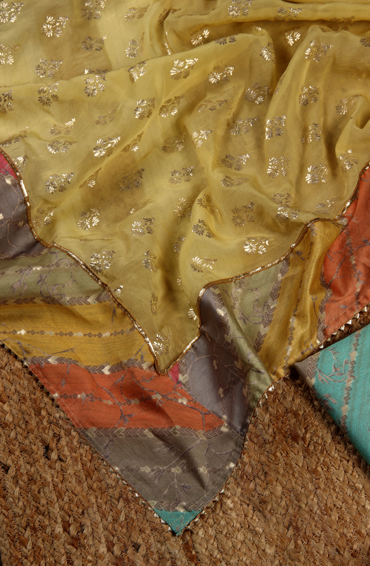 Multi-coloured Modal Salwar Suit with Organza Dupatta - 693-PP506