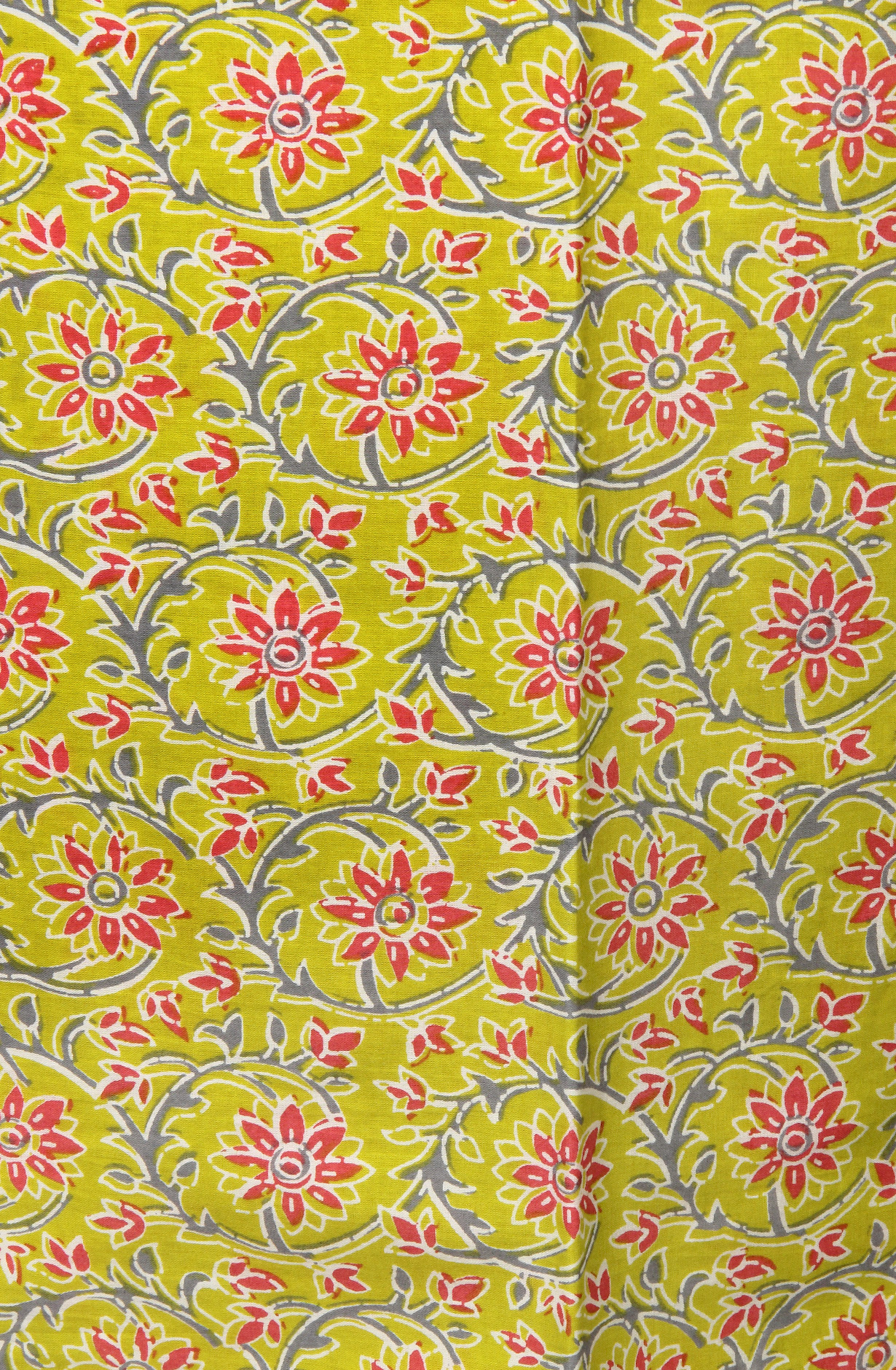 Parrot Green Cotton Printed Salwar Kameez with Chiffon Dupatta - 693-RTJ29124