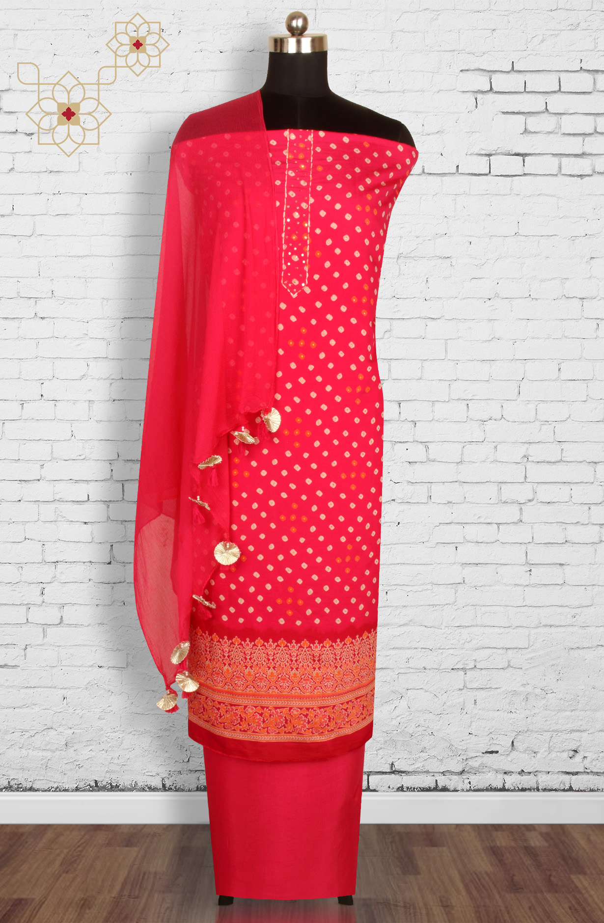 Rani Pink Beautiful Modal Salwar Suit with Chiffon Dupatta - 693-RVCJ7459