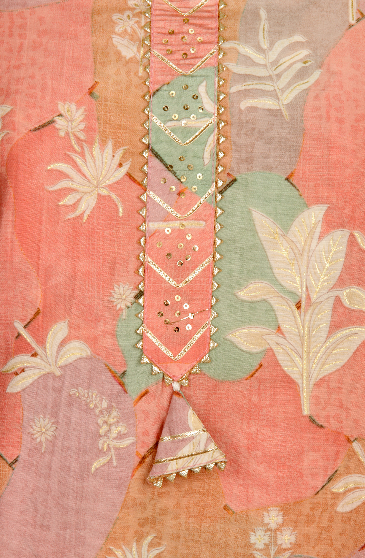 Peach Modal Salwar Suit with Chiffon Dupatta - 693-RVCJ7463A