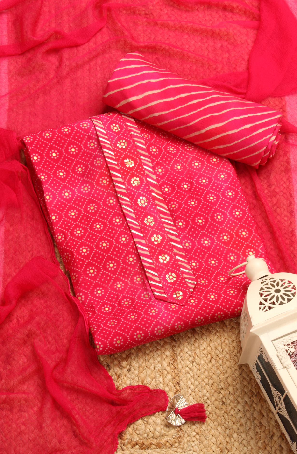 Rani Pink Beautiful Modal Salwar Suit with Chiffon Dupatta - 693-RVCJ7464