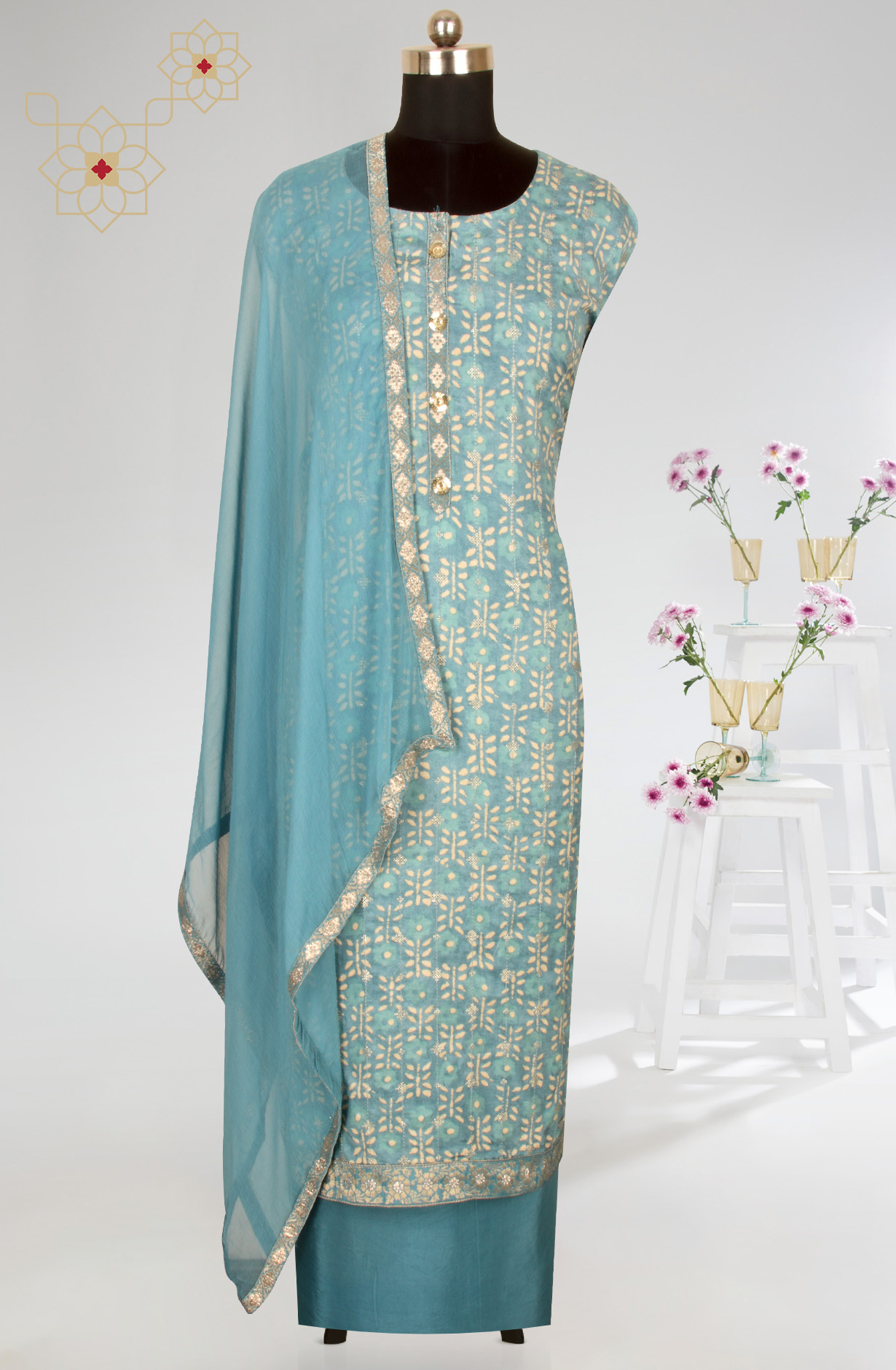 Teal Beautiful Modal Salwar Kameez with Chiffon Dupatta - 693-STD12009