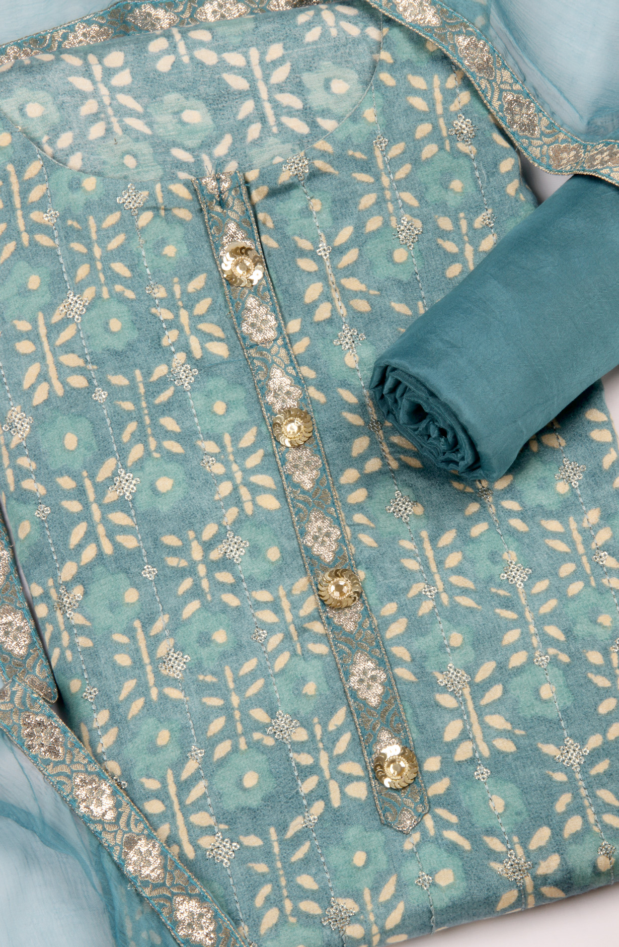 Teal Beautiful Modal Salwar Kameez with Chiffon Dupatta - 693-STD12009