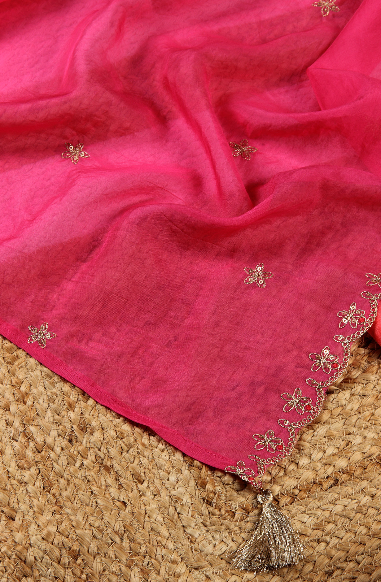 Pink Beautiful Muslin Salwar Suit with Organza Dupatta - 693-SVA72031A