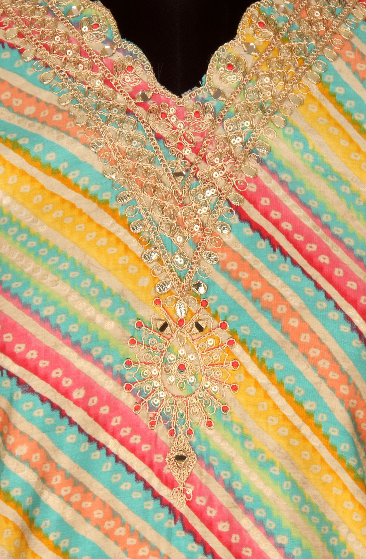 Multi-coloured Beautiful Modal Salwar Kameez with Organza Dupatta - 693-SVA72038