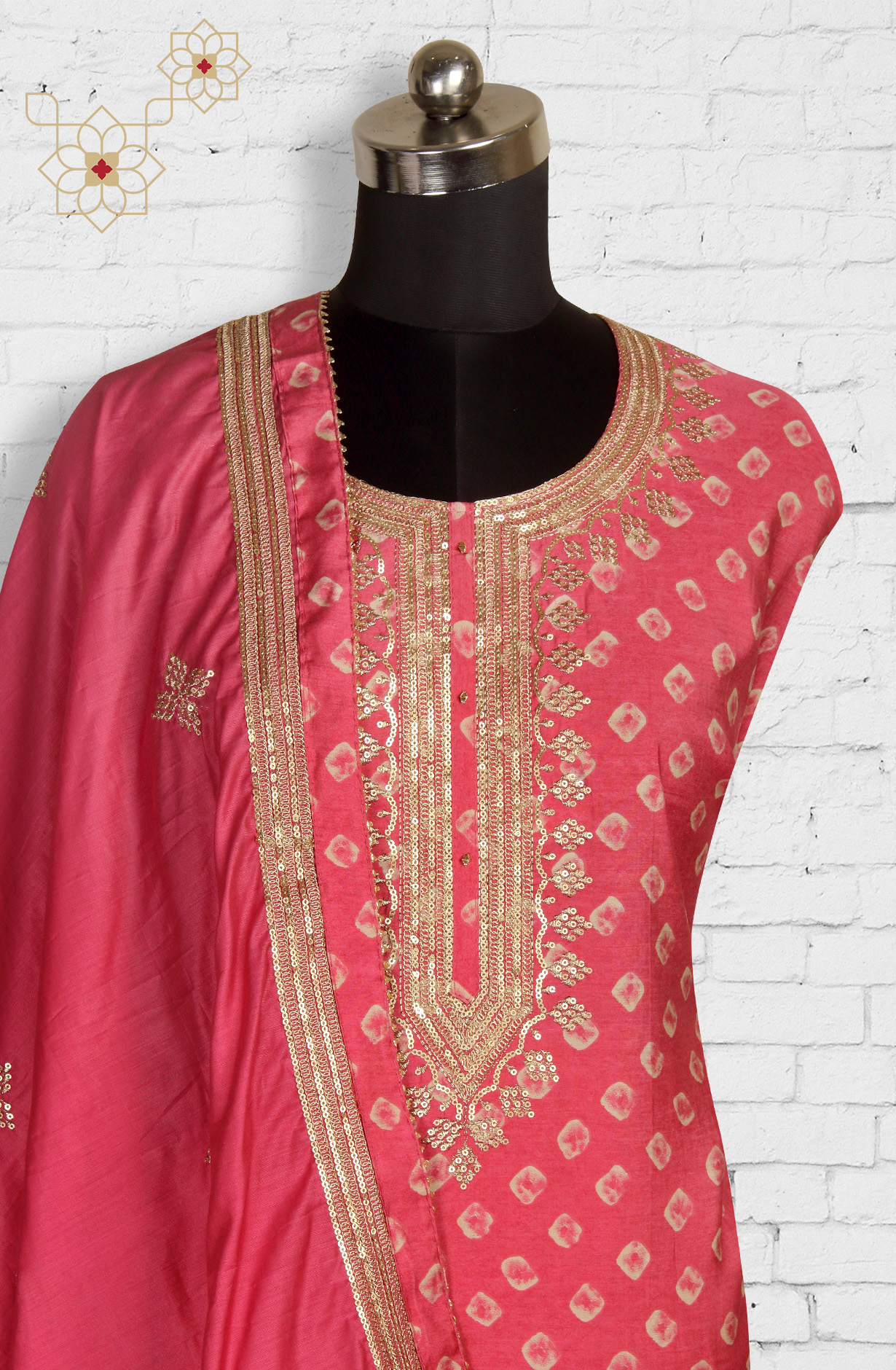 Pink Modal Printed Salwar Suit-sets - 693-TCA16015E