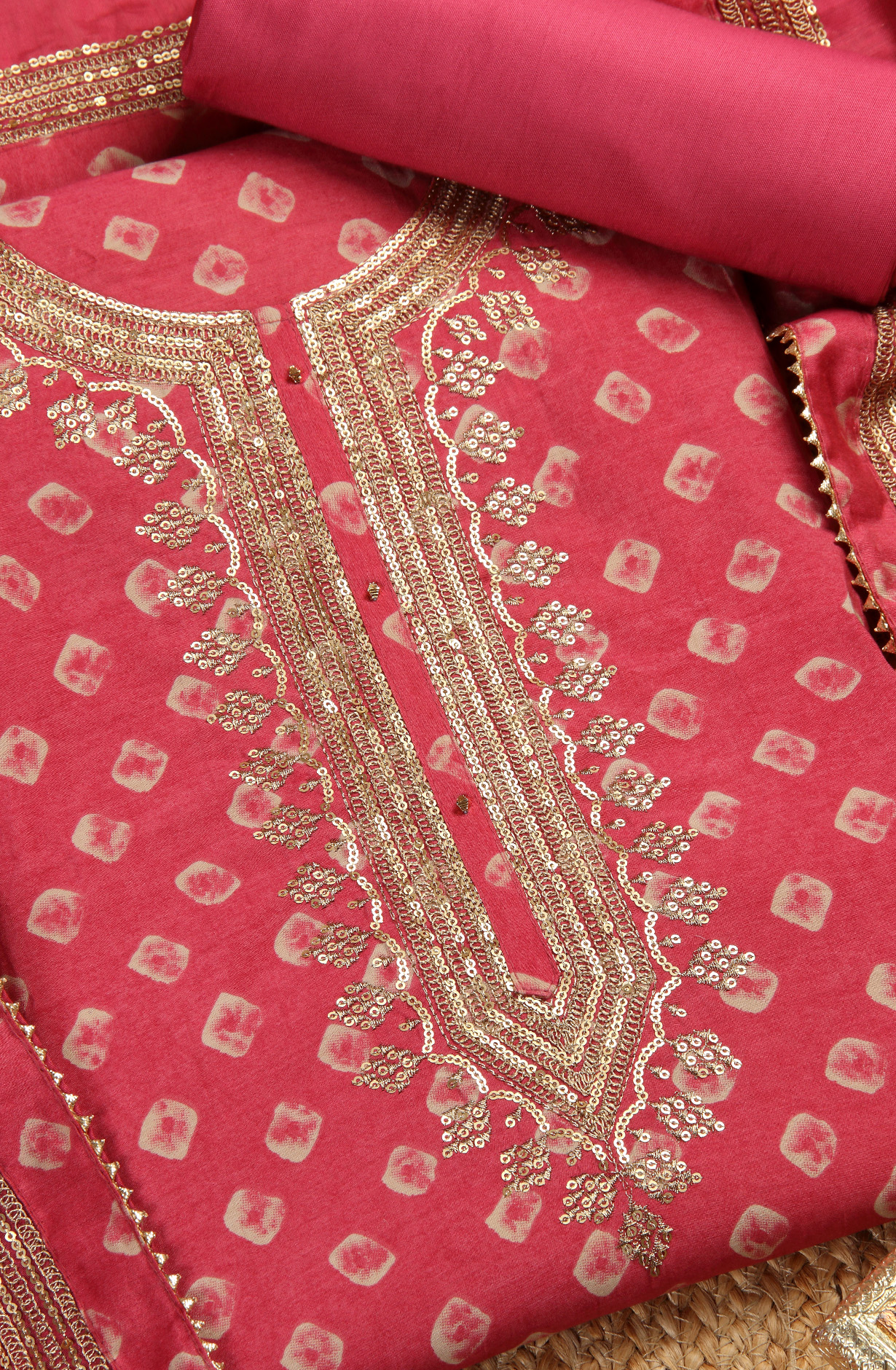 Pink Modal Printed Salwar Suit-sets - 693-TCA16015E