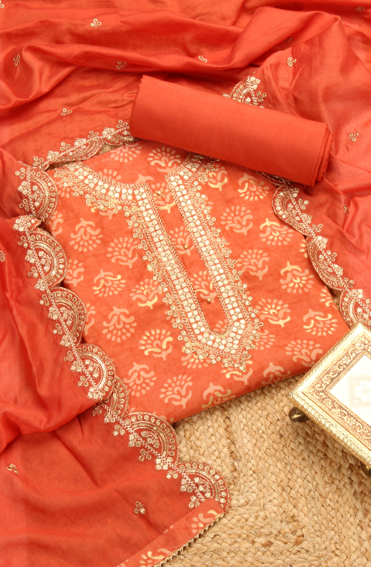 Rust Modal Salwar Suit with Dupatta - 693-TCA16109