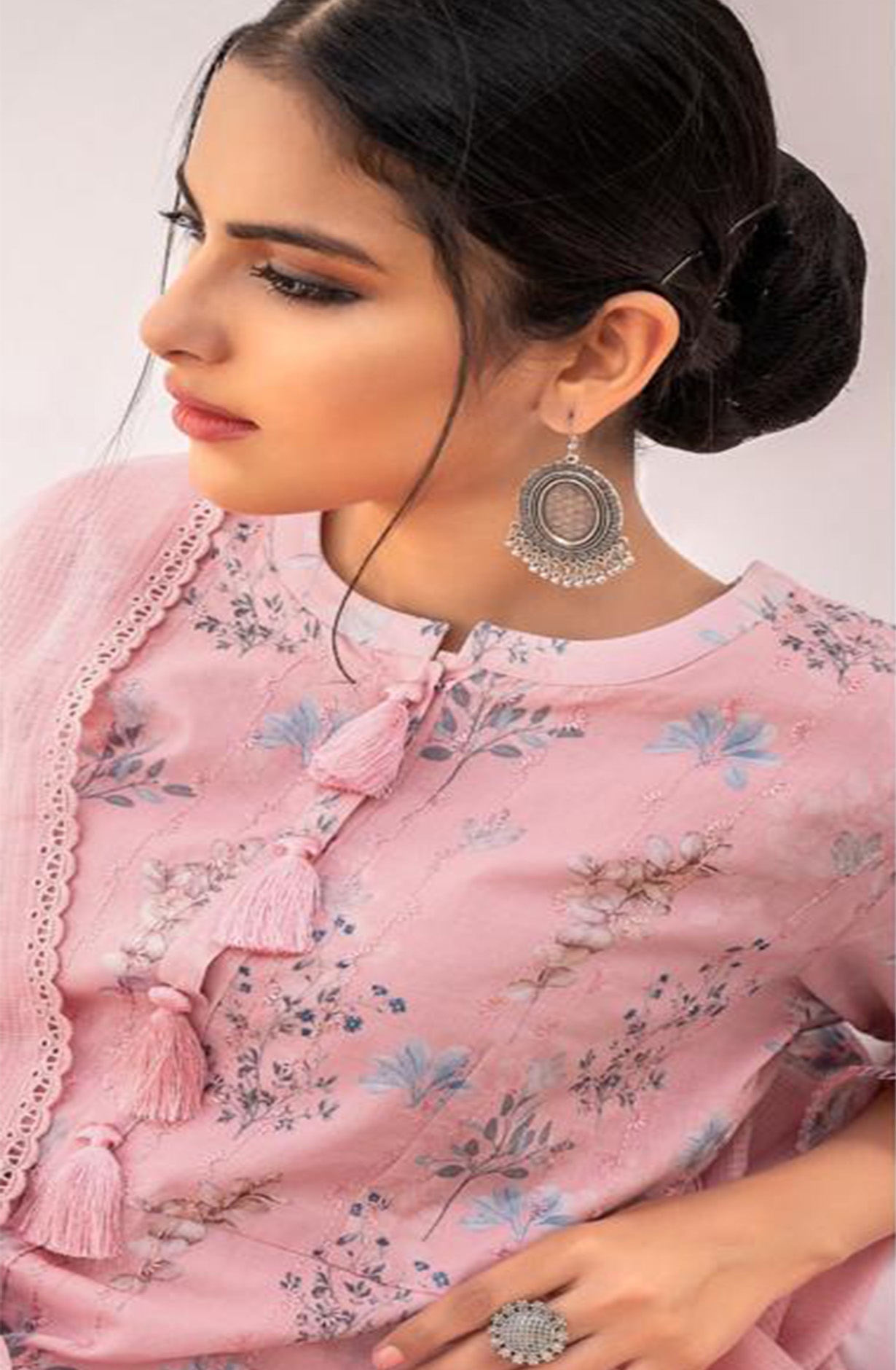 Pink Pure Cotton Lawn Beautiful Suit Set with Dupatta - MAG1004D