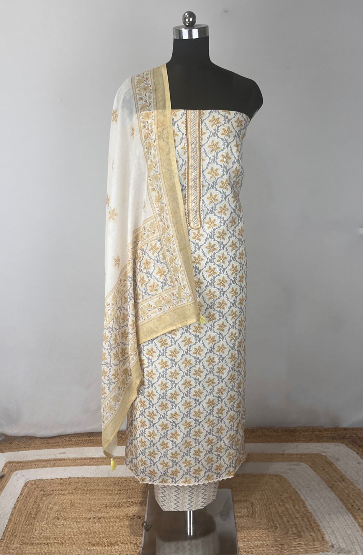 Yellow Cotton Digital Printed Beautiful Suit Set with Dupatta - 131-EE5888B
