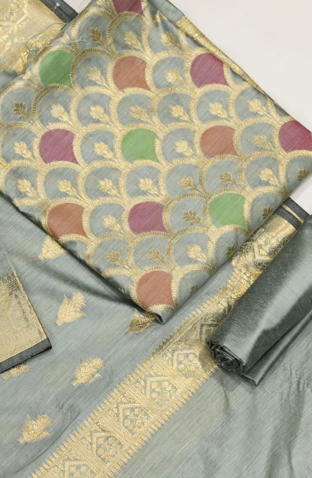 Sea Green Banarsi Suit Set with Dupatta - 1021-NMRMULTI-2C