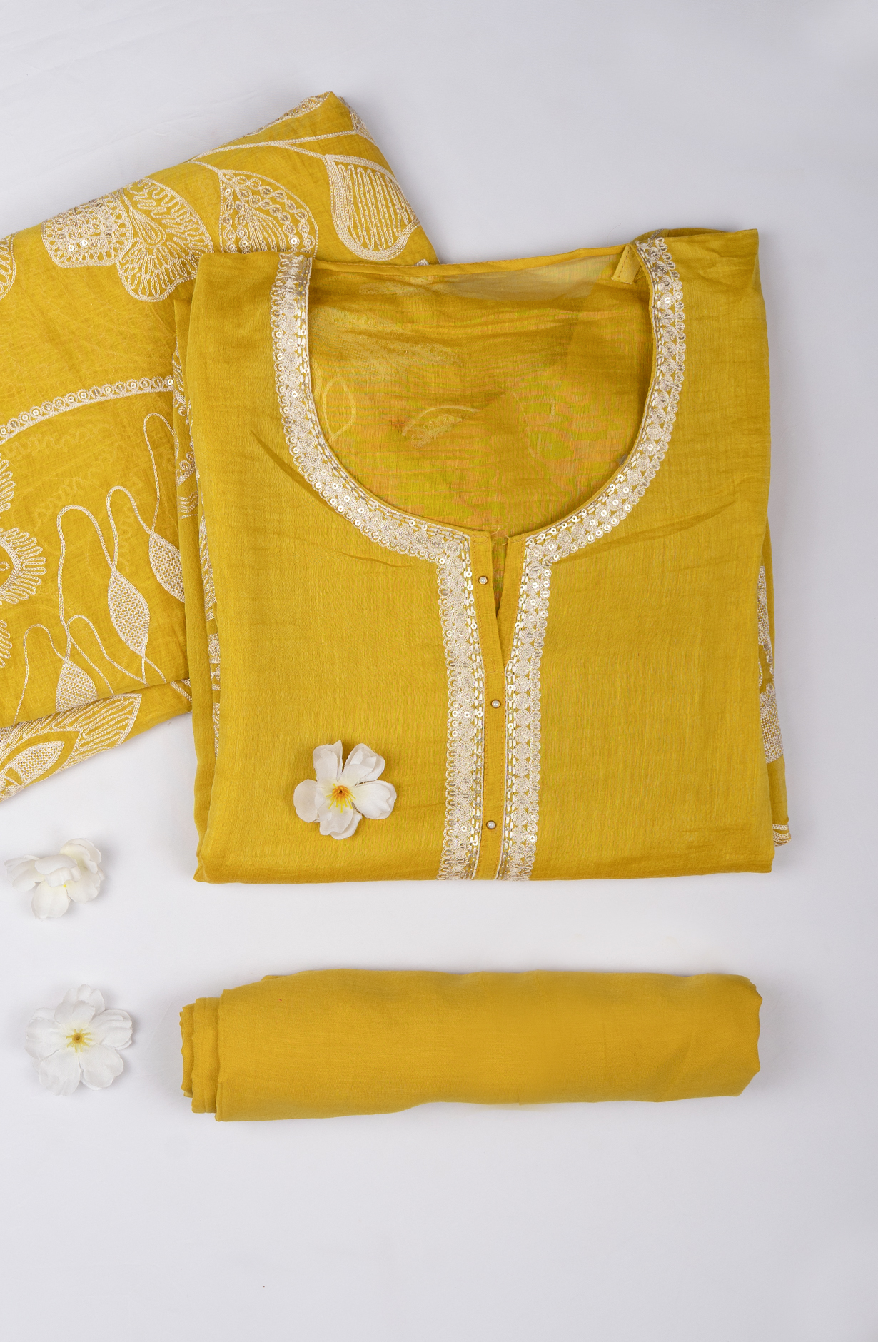 Mustard Mul Cotton Suit with Beautiful Dupatta - 752-8150