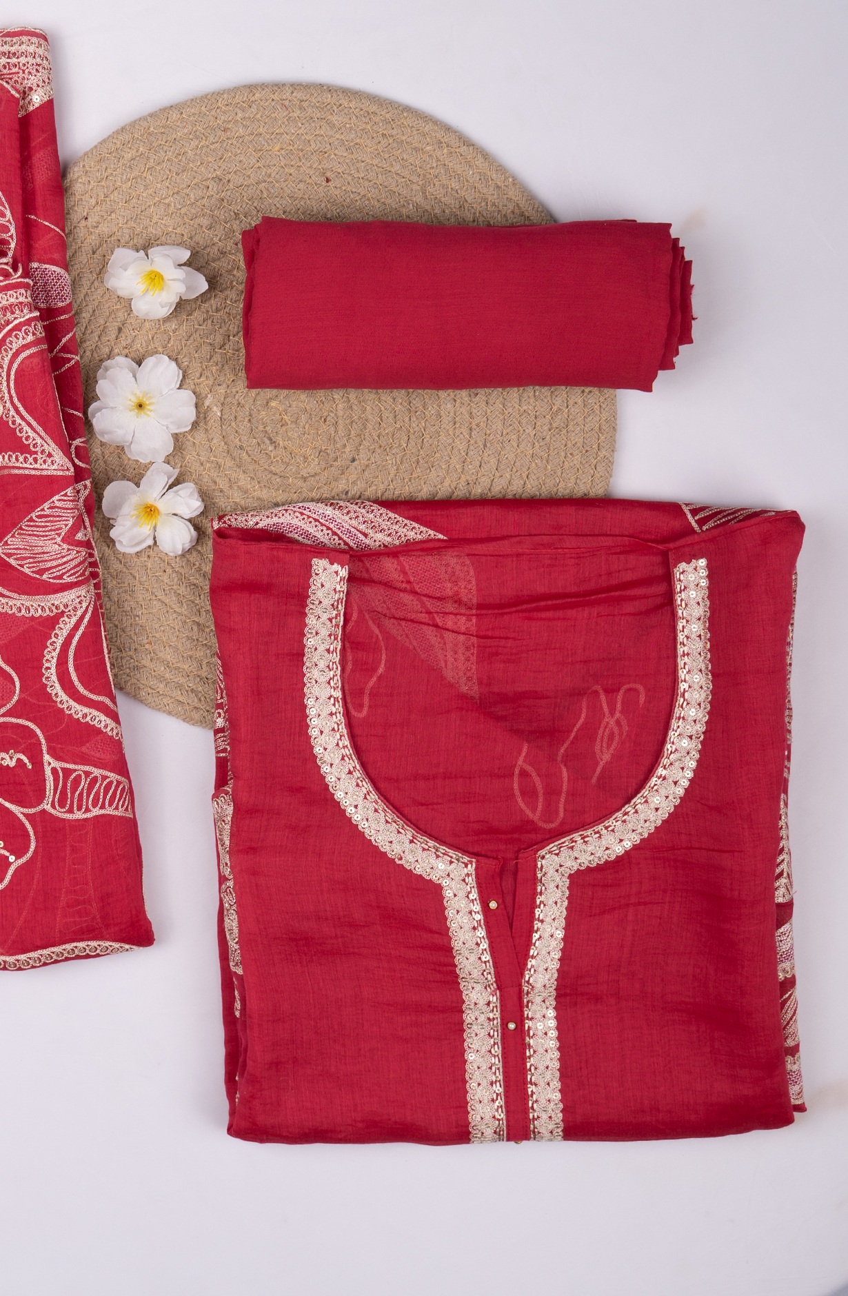 Rani Pink Mul Cotton Suit with Beautiful Dupatta - 752-8150D