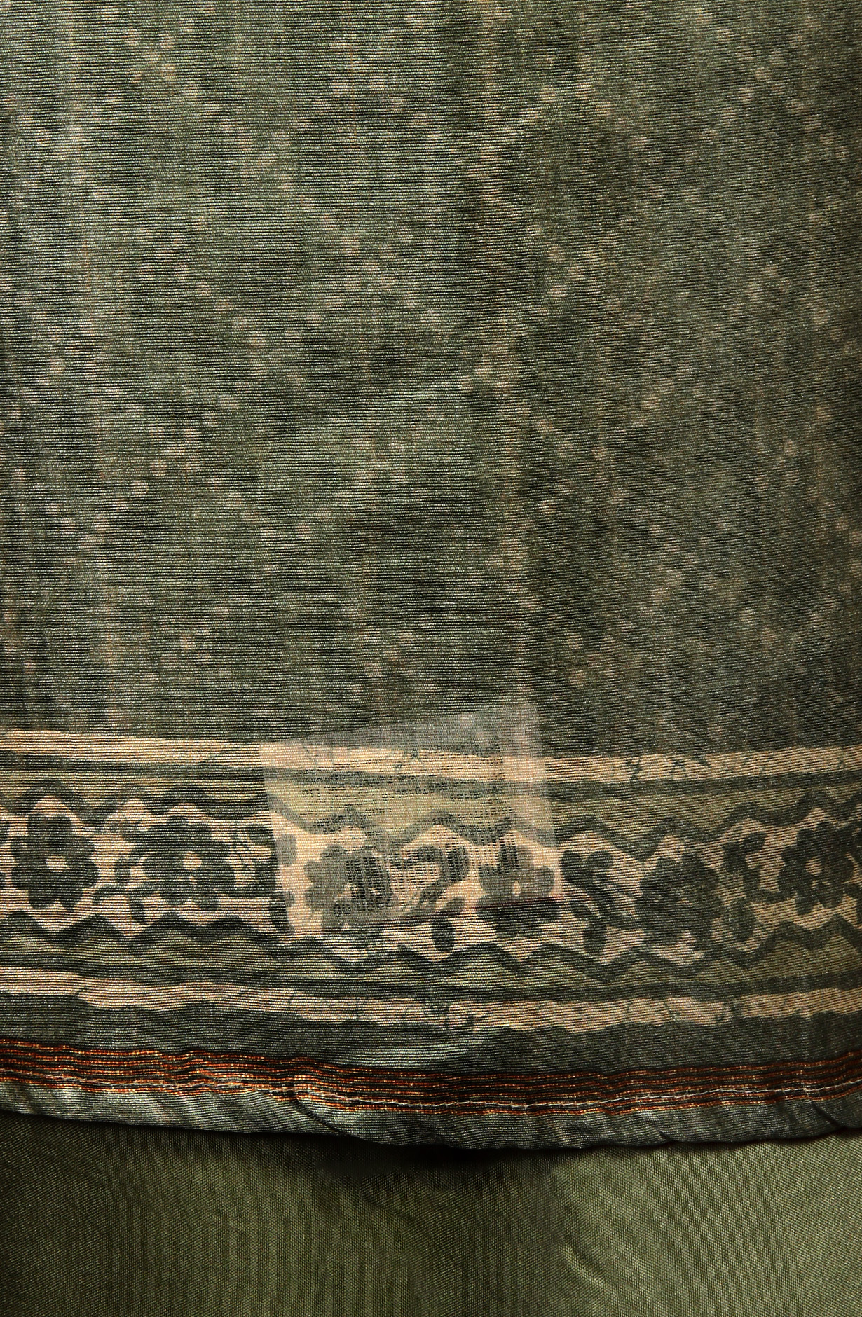 Mehndi Green Chanderi Kantha Work Unstitched Salwar Kameez with Dupatta - 767-BI64