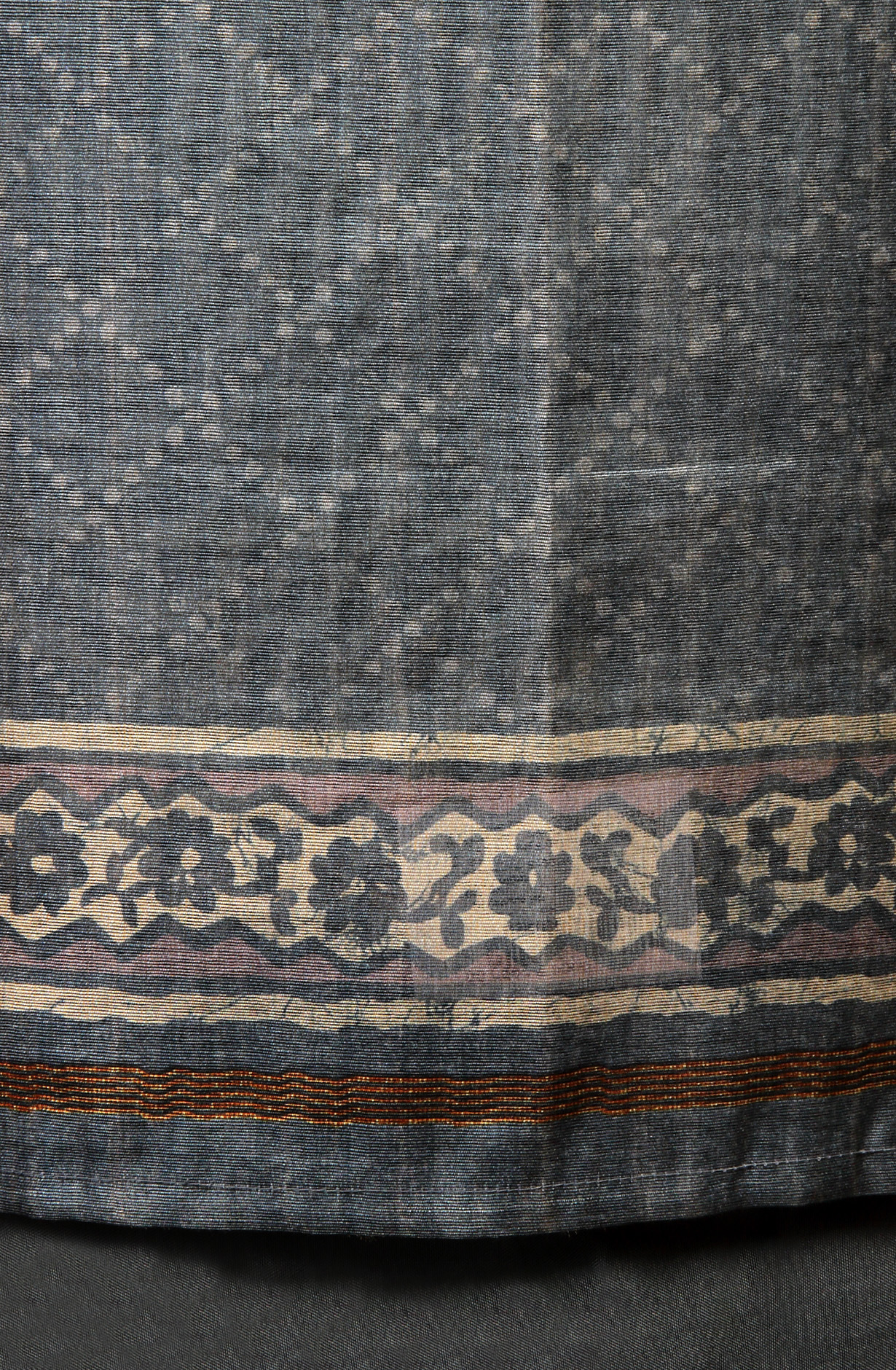 Grey Chanderi Kantha Work Unstitched Salwar Kameez with Dupatta - 767-BI64B