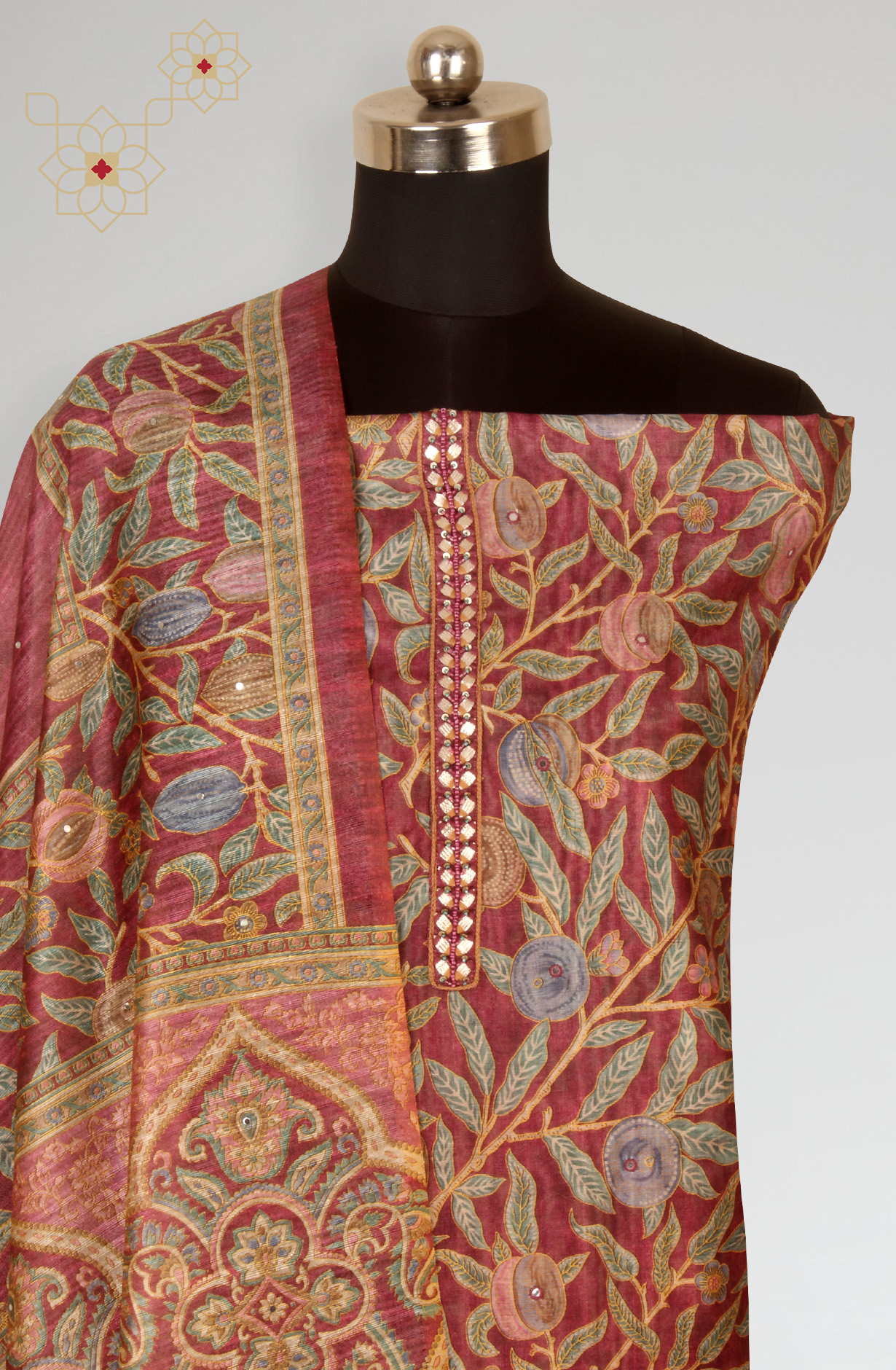 Purple Beautiful Chanderi Silk Salwar Kameez with Dupatta - 767-S332-10B