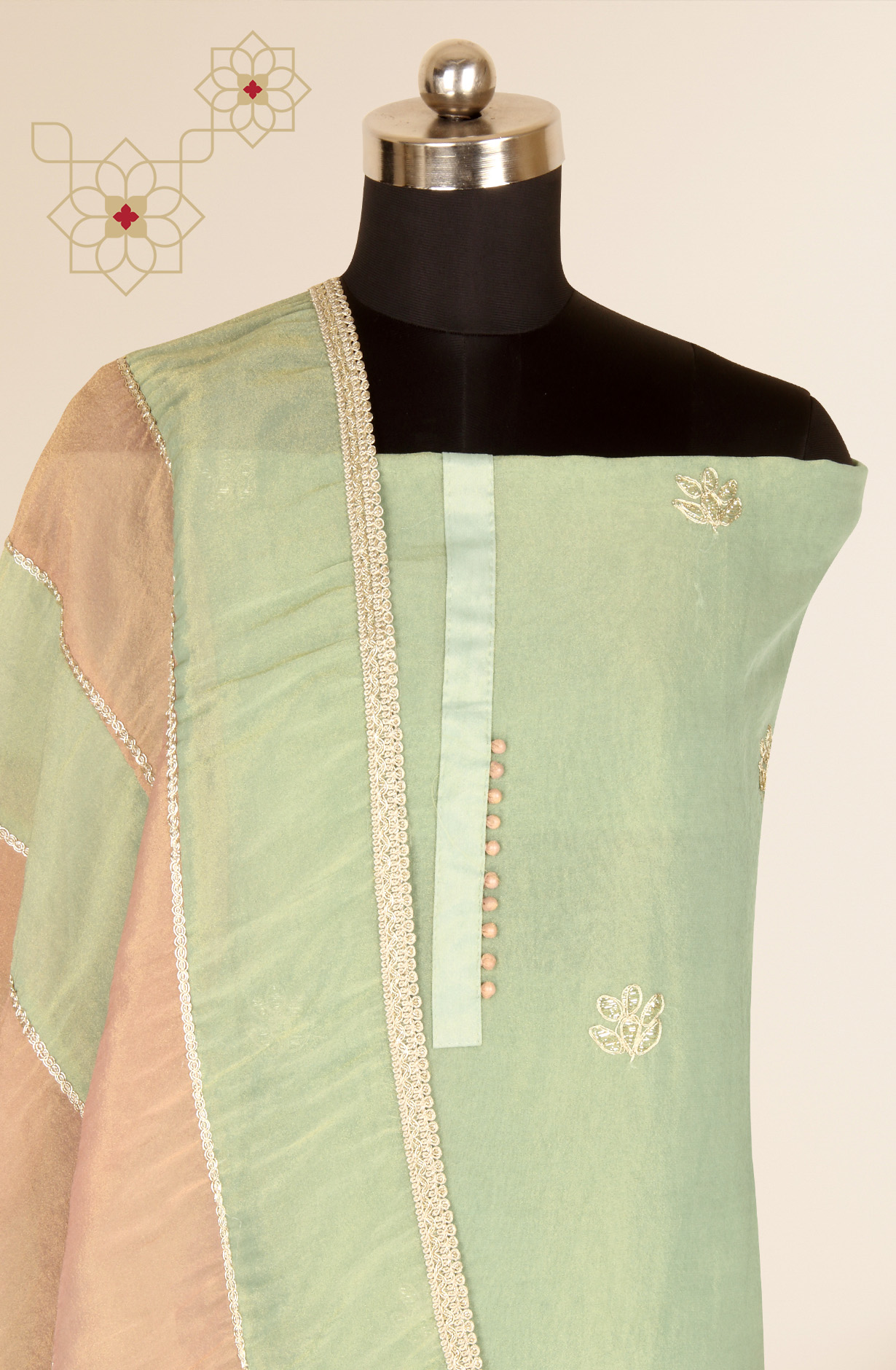 Sea Green Designer Unstitched Uppada Silk Salwar Suit - 797-BBS302A
