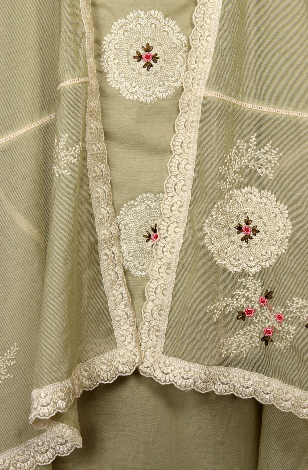 Green Cotton Exclusive Beautiful Embroidered Salwar Kameez - 797-CMR594