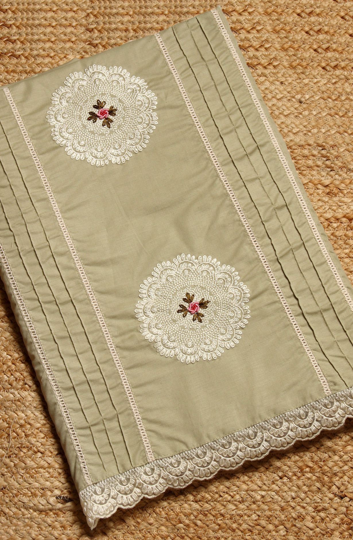 Green Cotton Exclusive Beautiful Embroidered Salwar Kameez - 797-CMR594