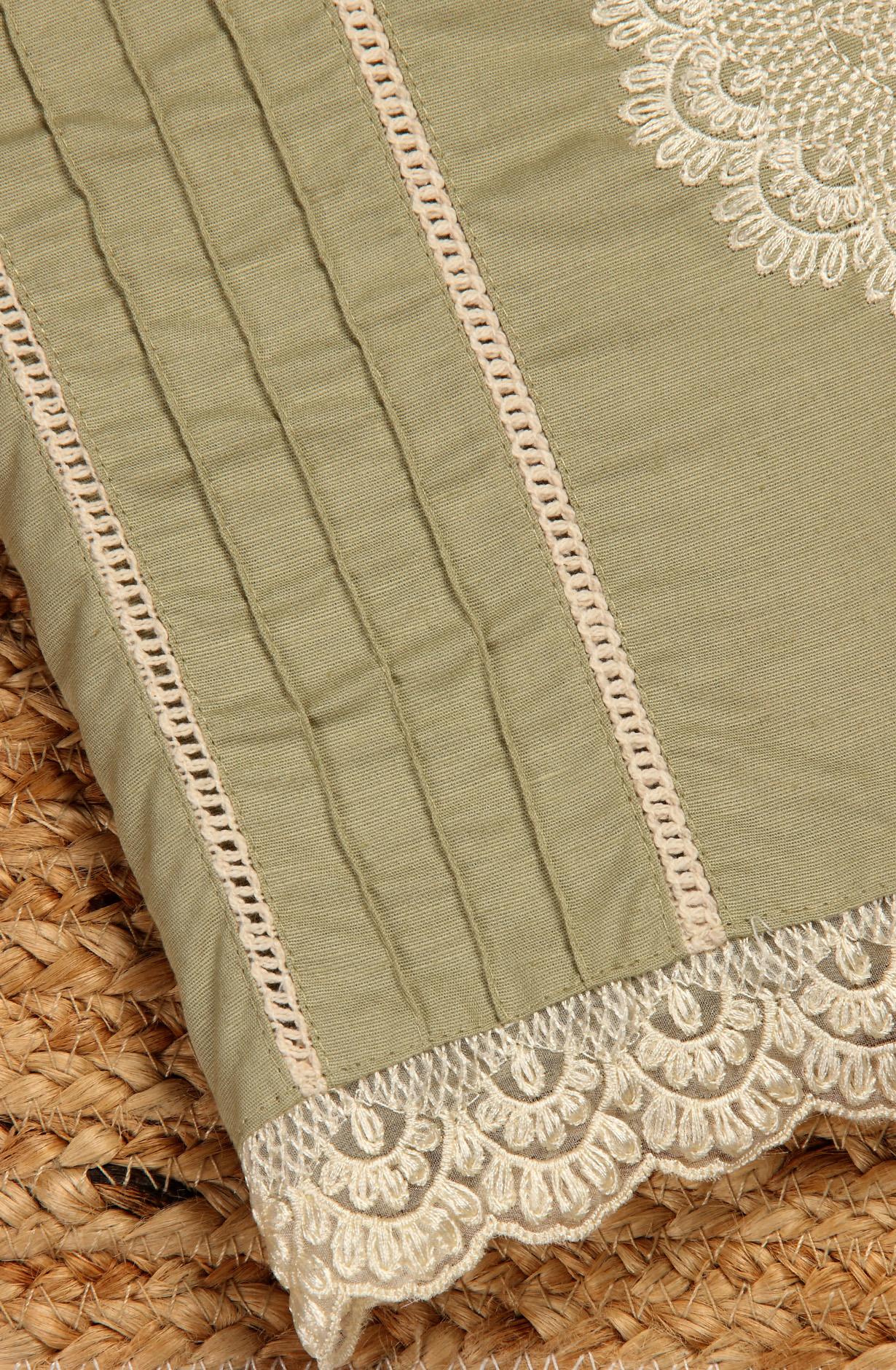 Green Cotton Exclusive Beautiful Embroidered Salwar Kameez - 797-CMR594