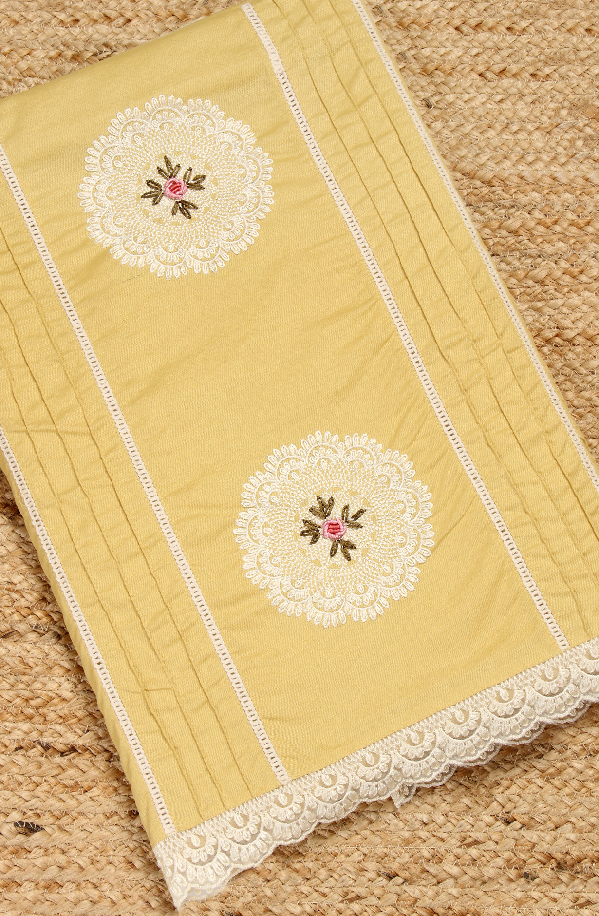 Yellow Cotton Exclusive Beautiful Embroidered Salwar Kameez - 797-CMR594A