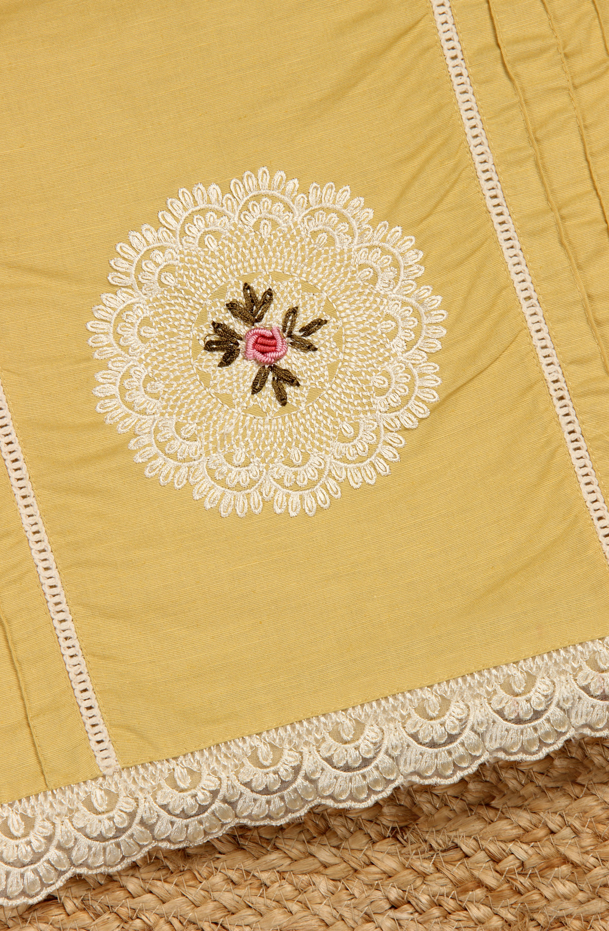 Yellow Cotton Exclusive Beautiful Embroidered Salwar Kameez - 797-CMR594A