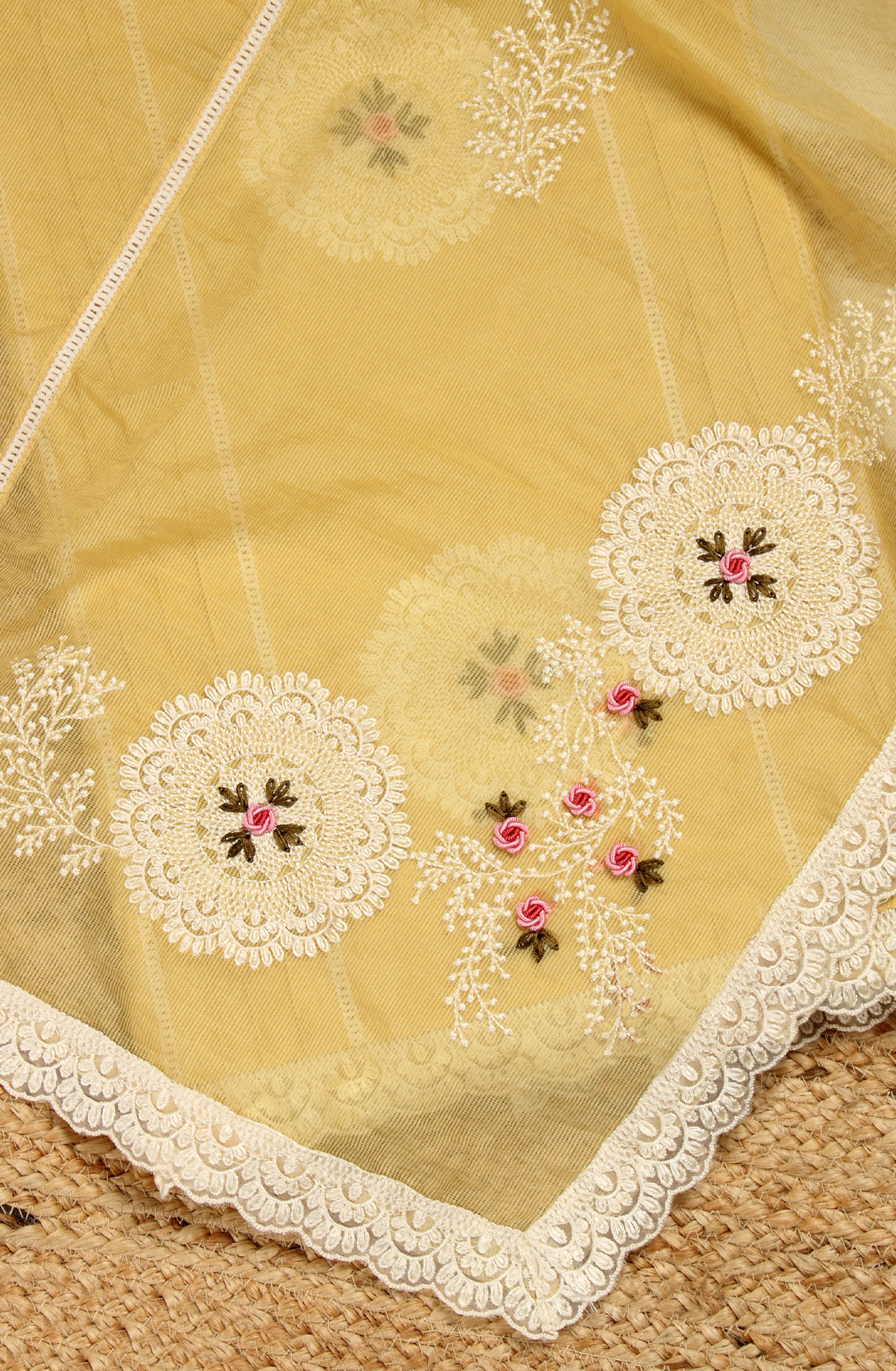 Yellow Cotton Exclusive Beautiful Embroidered Salwar Kameez - 797-CMR594A