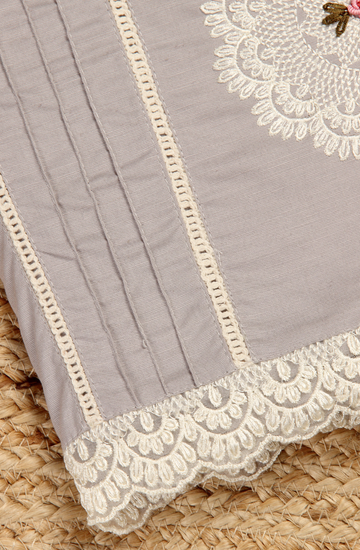 Grey Cotton Exclusive Beautiful Embroidered Salwar Kameez - 797-CMR594B