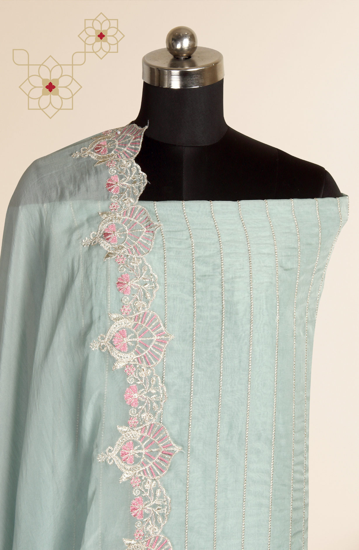 Sea Green Designer Partywear Organza Salwar Suit - 797-CS12505-1A