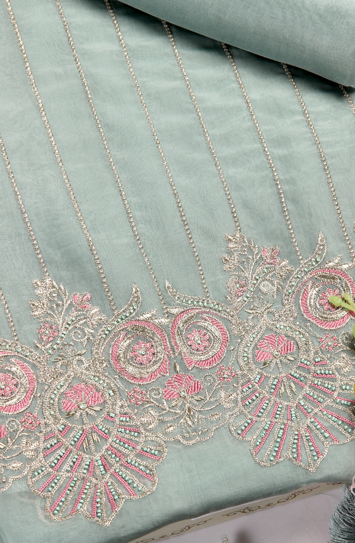 Sea Green Designer Partywear Organza Salwar Suit - 797-CS12505-1A