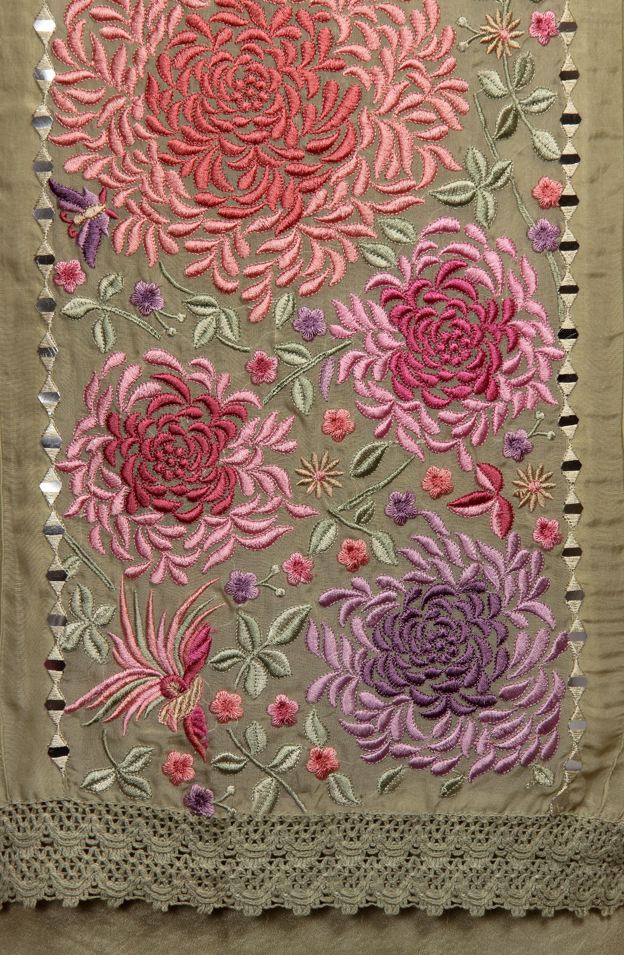 Mehndi Green Organza Designer Partywear Embroidered Salwar Kameez - 797-KSR-SREE