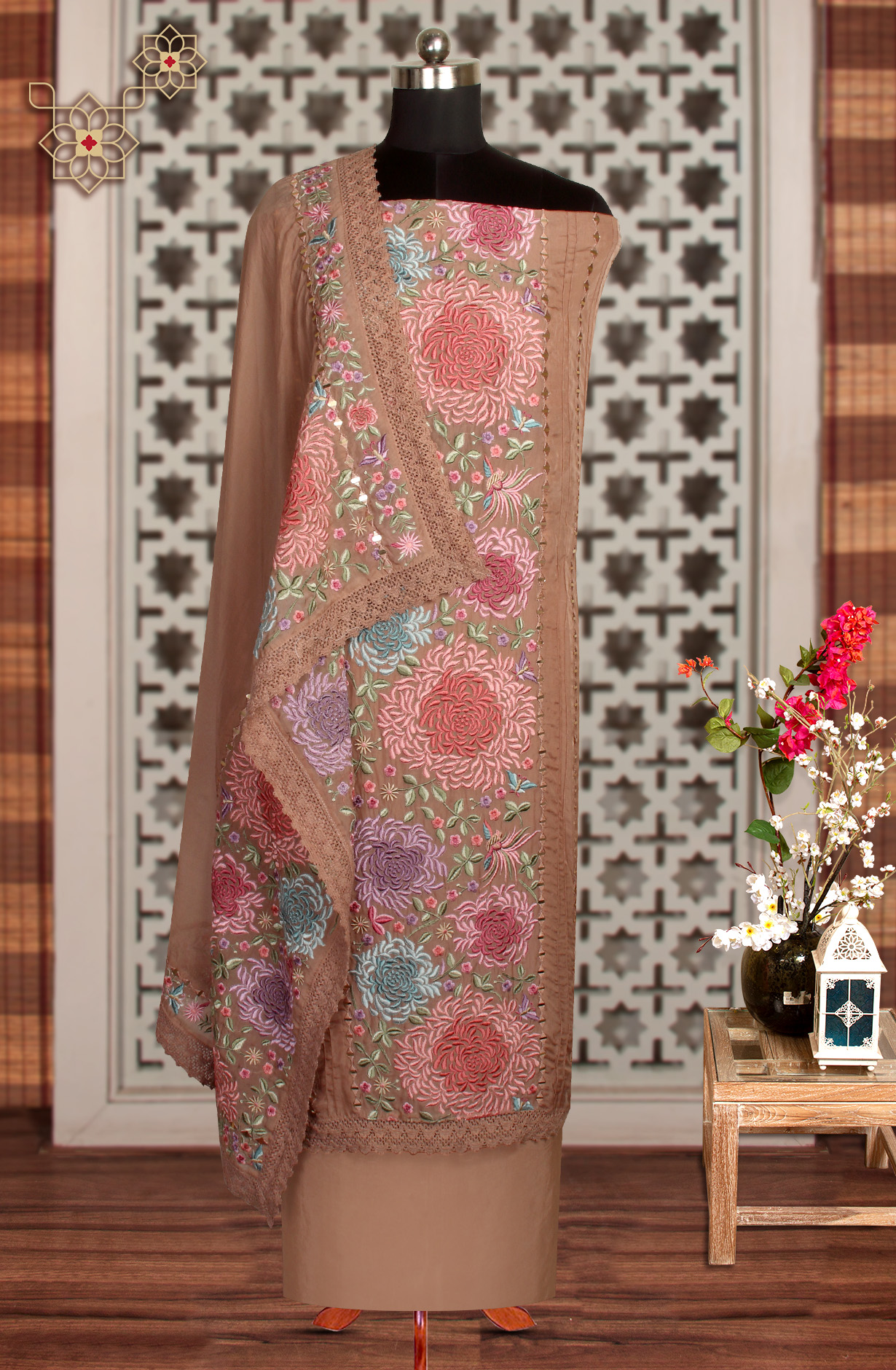 Mauve Organza Designer Partywear Embroidered Salwar Kameez - 797-KSR-SREE-D