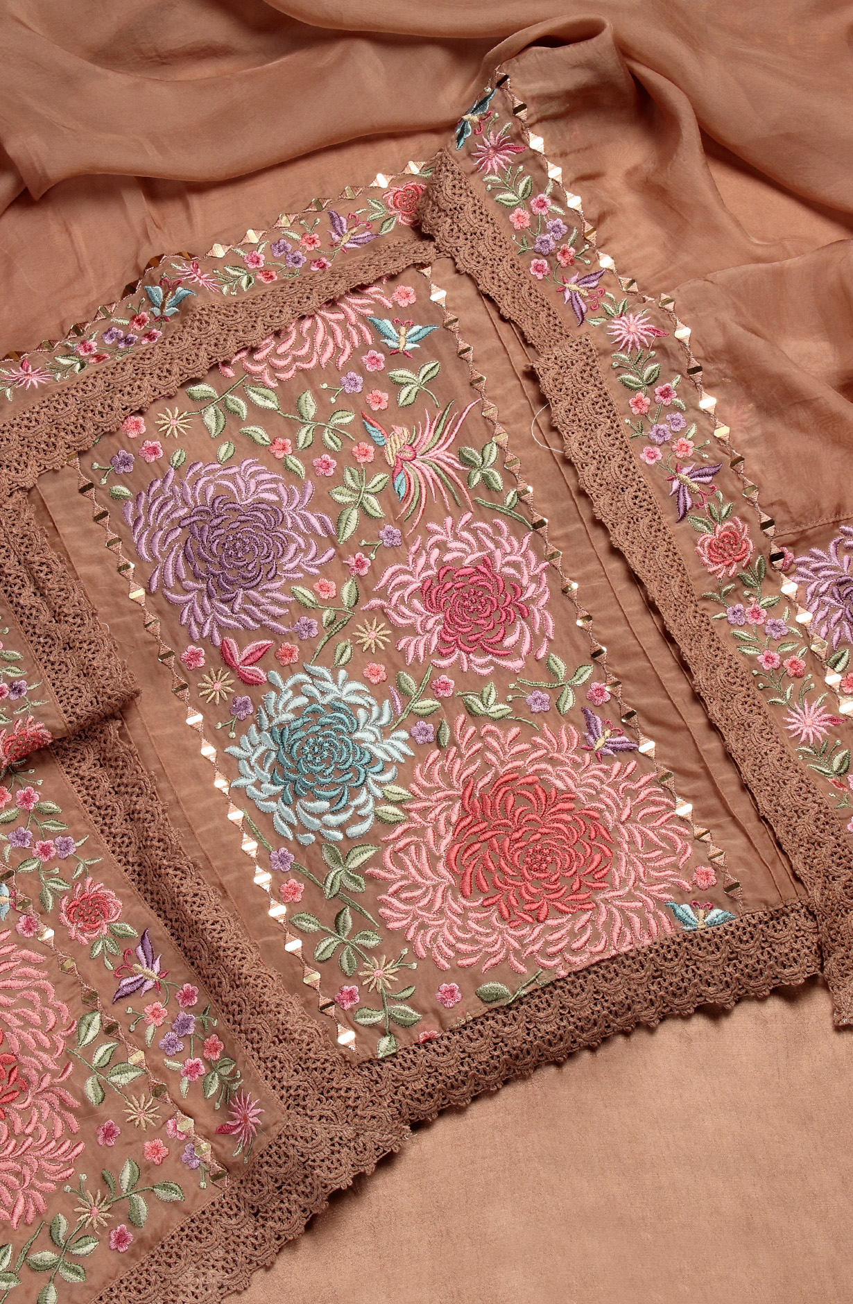 Mauve Organza Designer Partywear Embroidered Salwar Kameez - 797-KSR-SREE-D