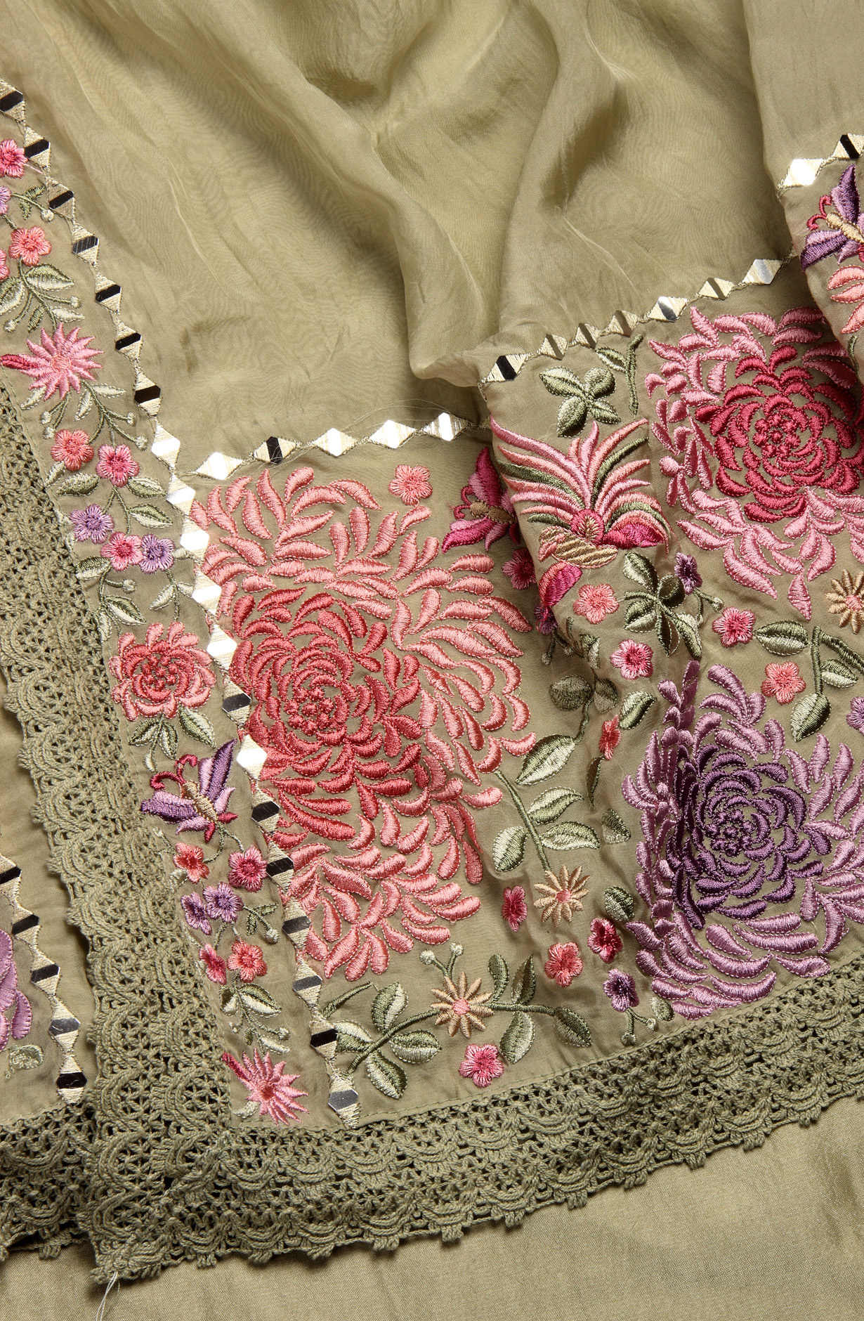 Mehndi Green Organza Designer Partywear Embroidered Salwar Kameez - 797-KSR-SREE