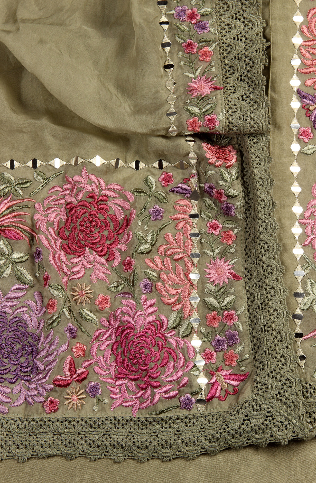 Mehndi Green Organza Designer Partywear Embroidered Salwar Kameez - 797-KSR-SREE